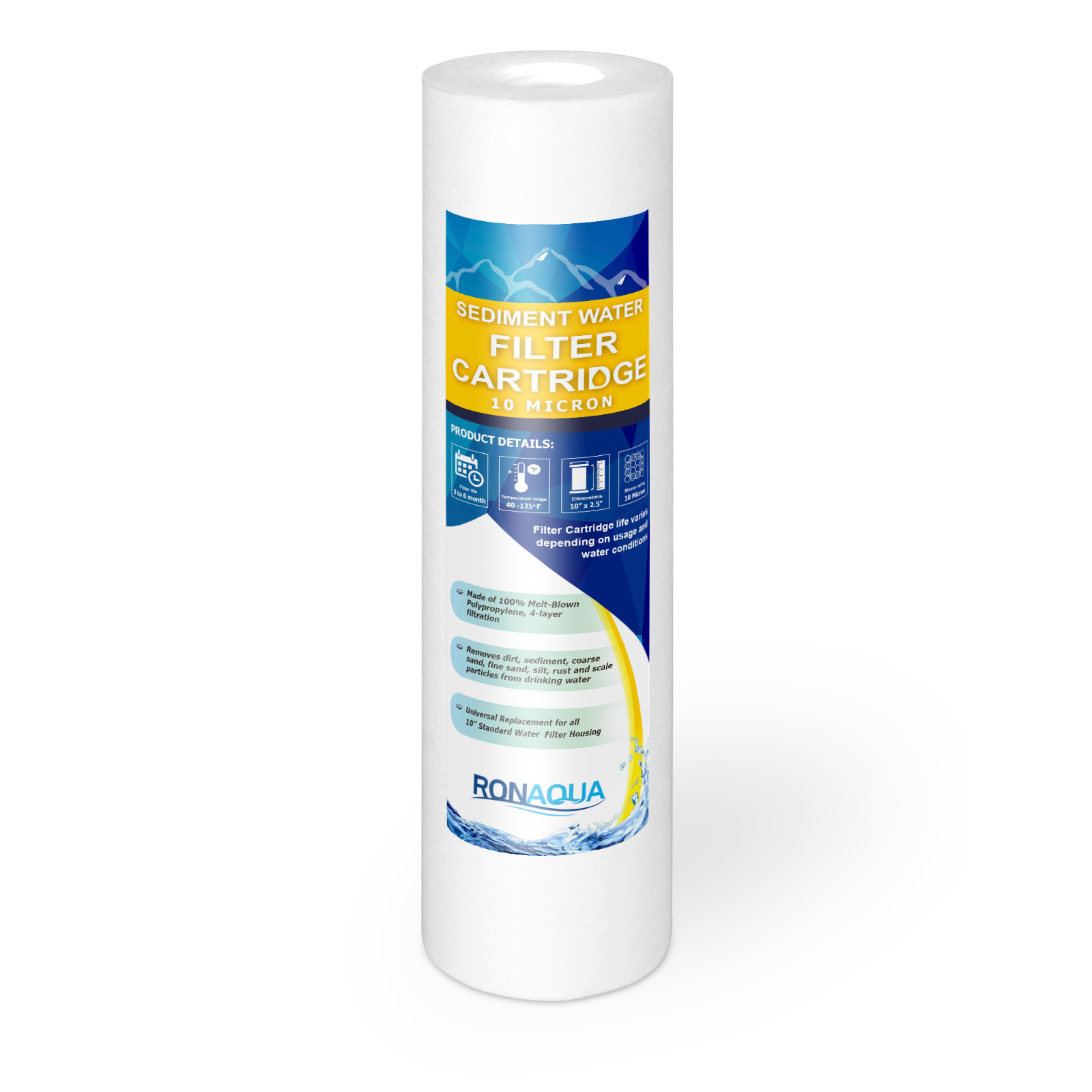 10″ Clear Standard Whole House Water Filter System 4 Sediment 10 Micron Filters