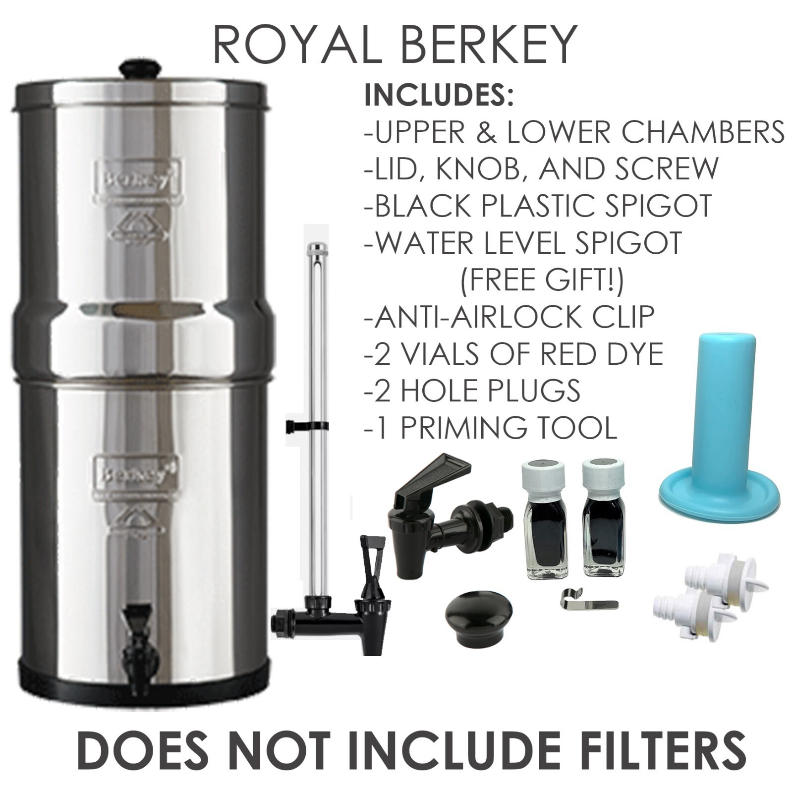 Royal Berkey 3.25 Gal Stainless Steel Housing Only With Spigot