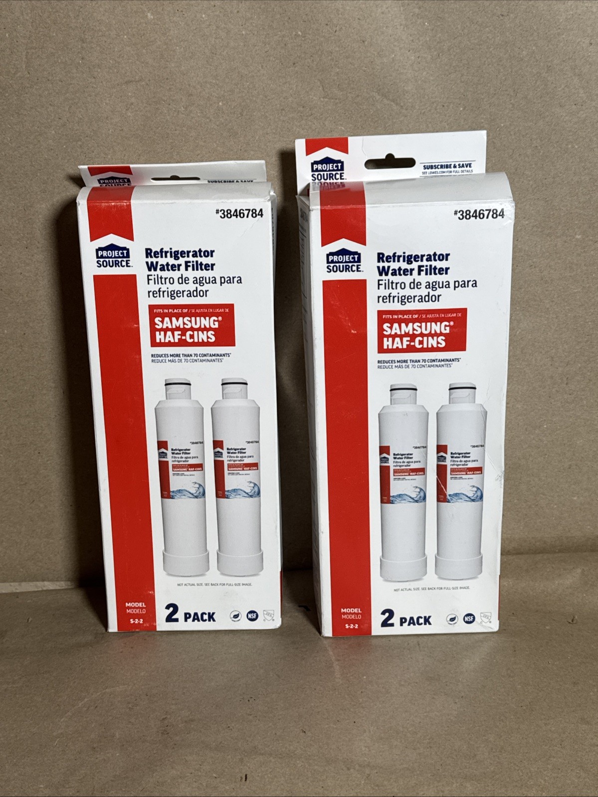 Project Source 3846784 Refrigerator Water Filter 4 Pack (2 Packs Of 2) New