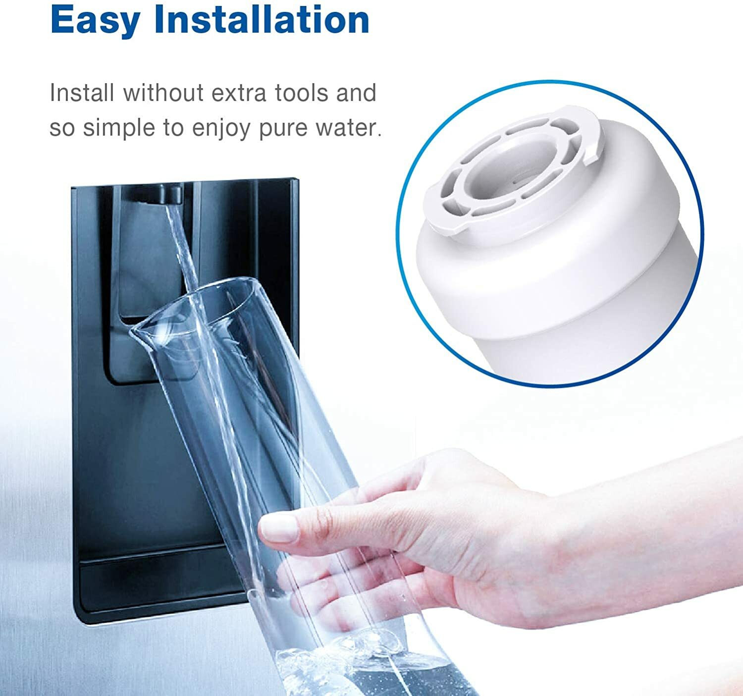Waterspecialist MWF Refrigerator Water Filter,Replacement for GE® SmartWater MWF