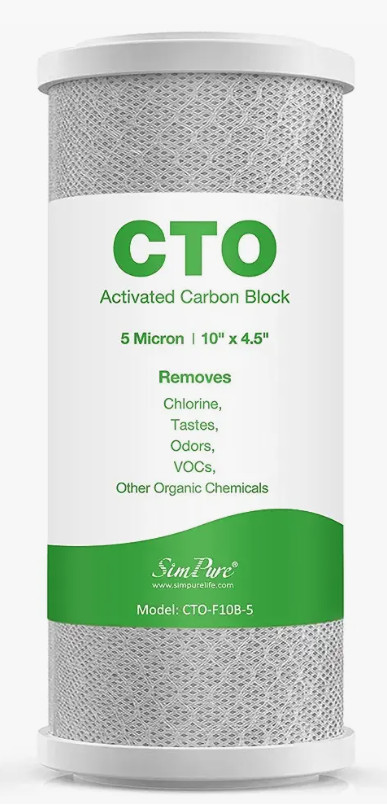 SimPure 5 Micron 10 x 4.5-in CTO Carbon Water Filter Whole House CTO-F10B-5