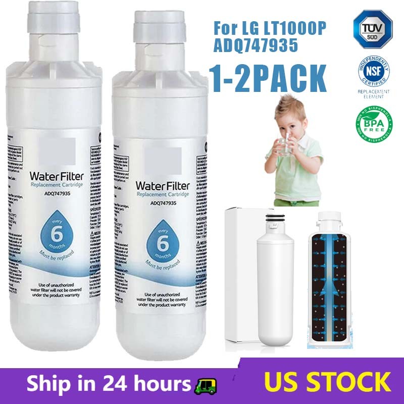 2Pcs Refresh Refrigerator Ice Water Filter for LG LT1000P ADQ747935 LT1000PC US