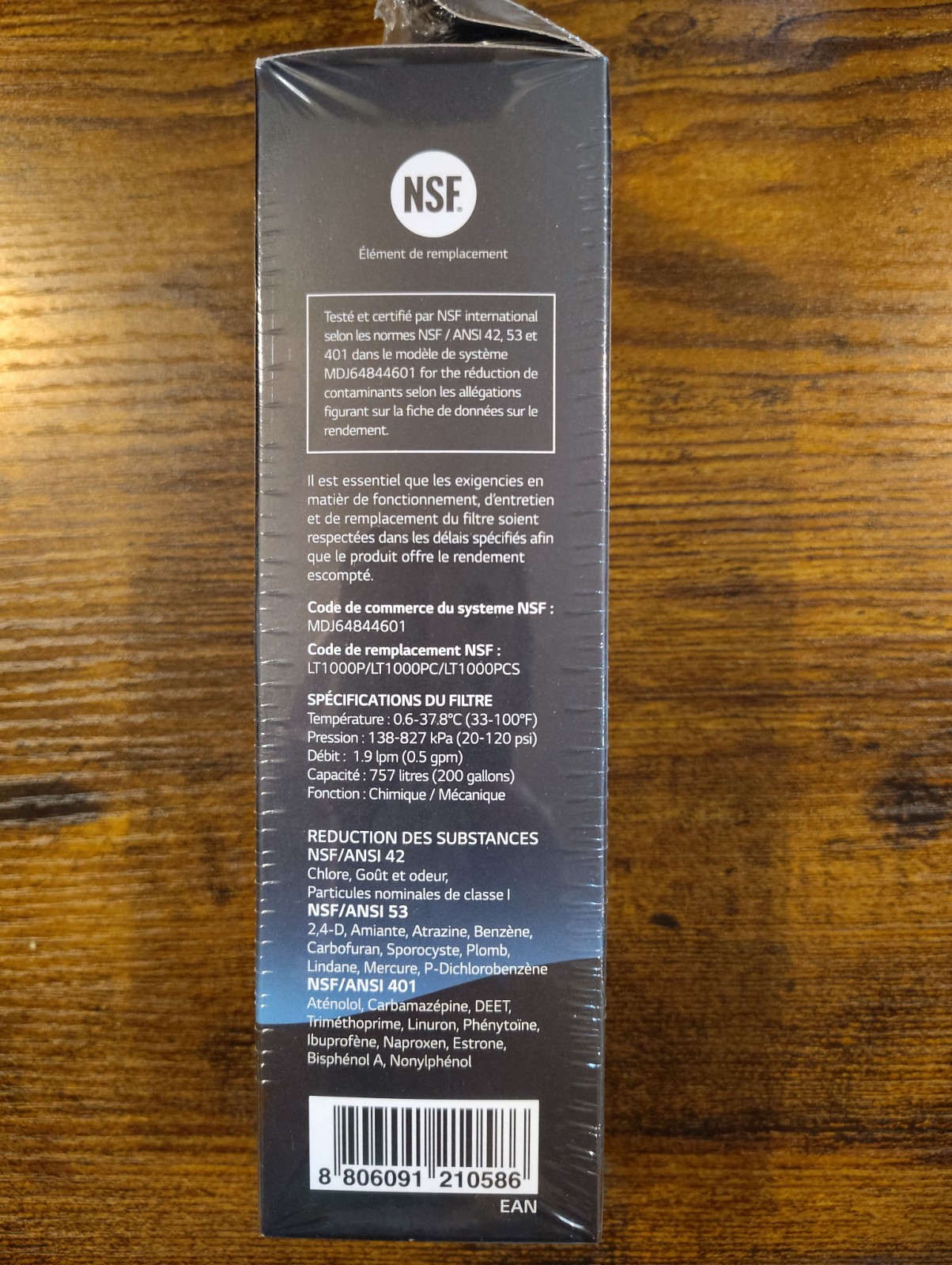 LG Water Filter Replacement Cartridge, LT1000P/PC/PCS, NSF Certified