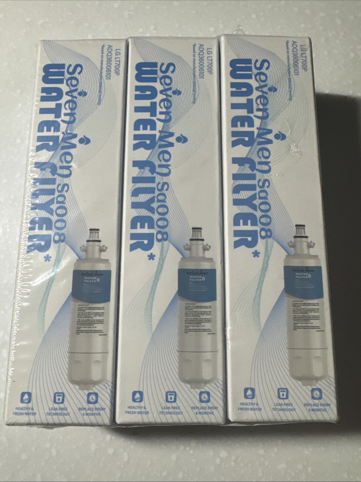 Fit For LG LT700P ADQ36006101 RWF1200A Water Filter Air Filter 3 Pack