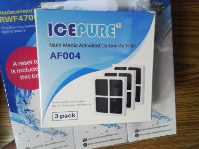 Ice Pure Refrigerator Filter RWF4700AC 3 Pack With 3 Air Filters LG LT1000P NEW