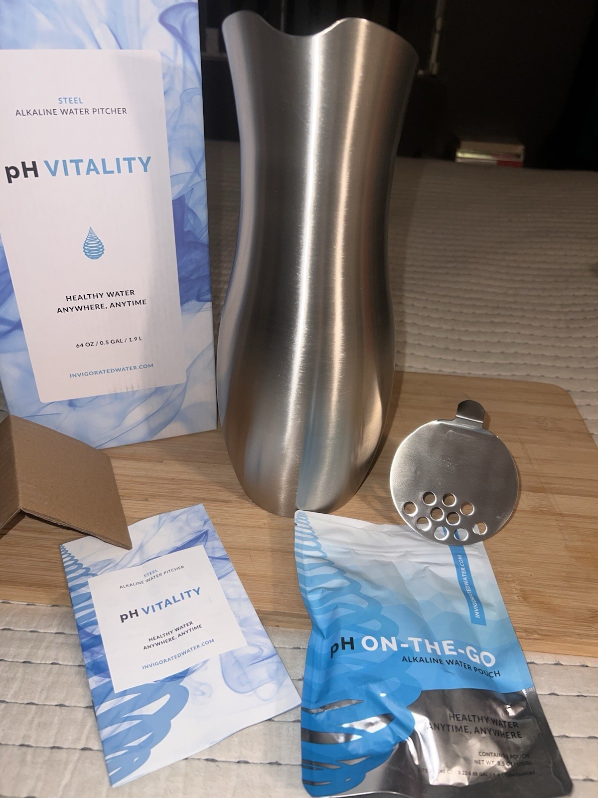pH Vitality Alkaline Water Filter Pitcher for Drinking Water Stainless Steel …