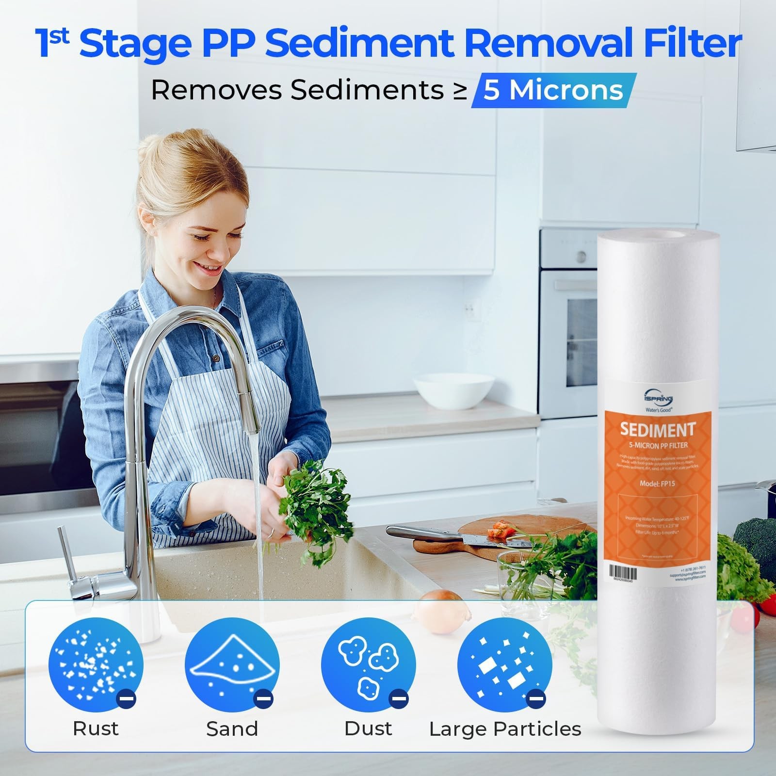 iSpring F9K NSF Certified 1-Year Reverse Osmosis Water Filter, Alkaline Remin…