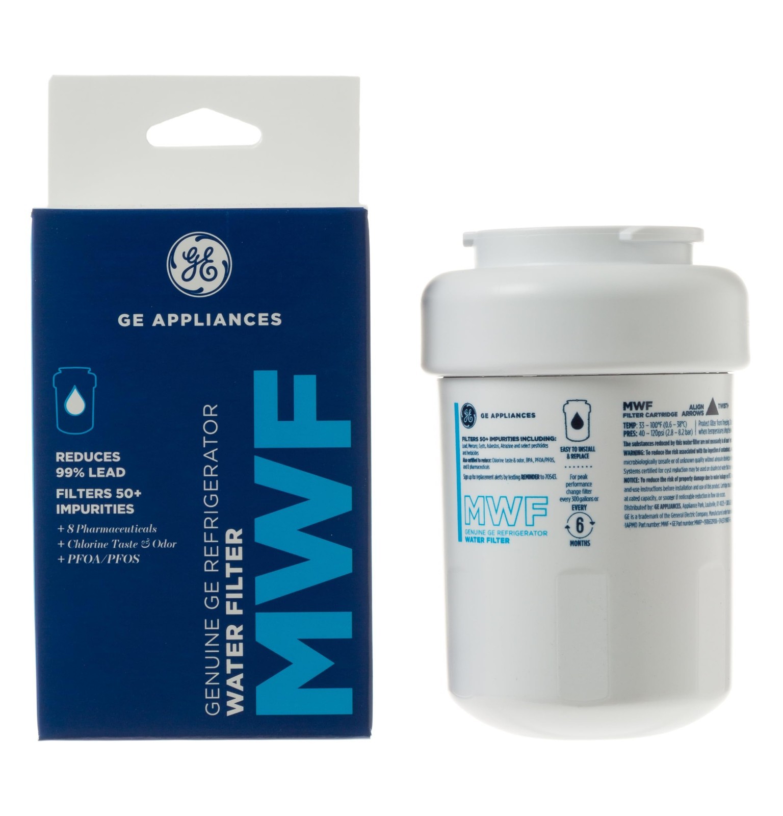 Refrigerator Water Filter Reduces Lead Sulfur & 50+ Impurities – Pack of 1