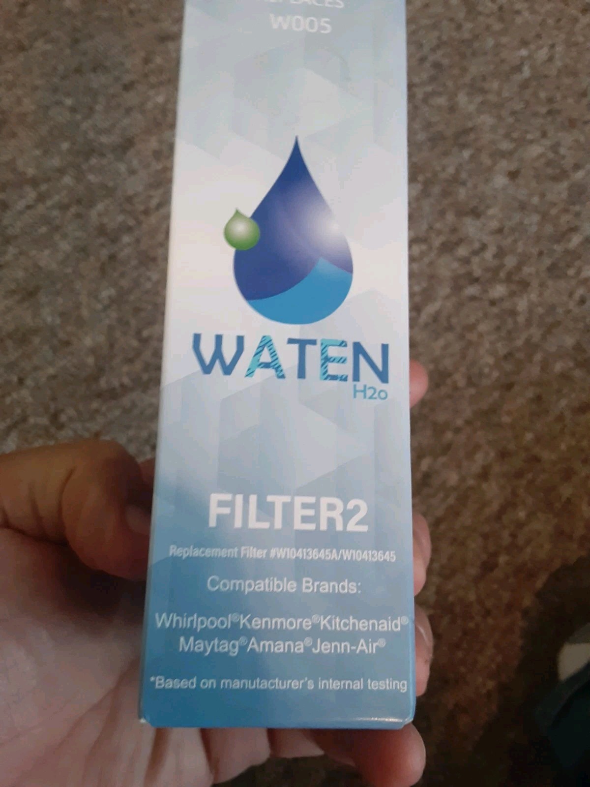 Waten H2O Replacement Filter For EDR2RXD1, W10413645A, W10413645. Replaces W005