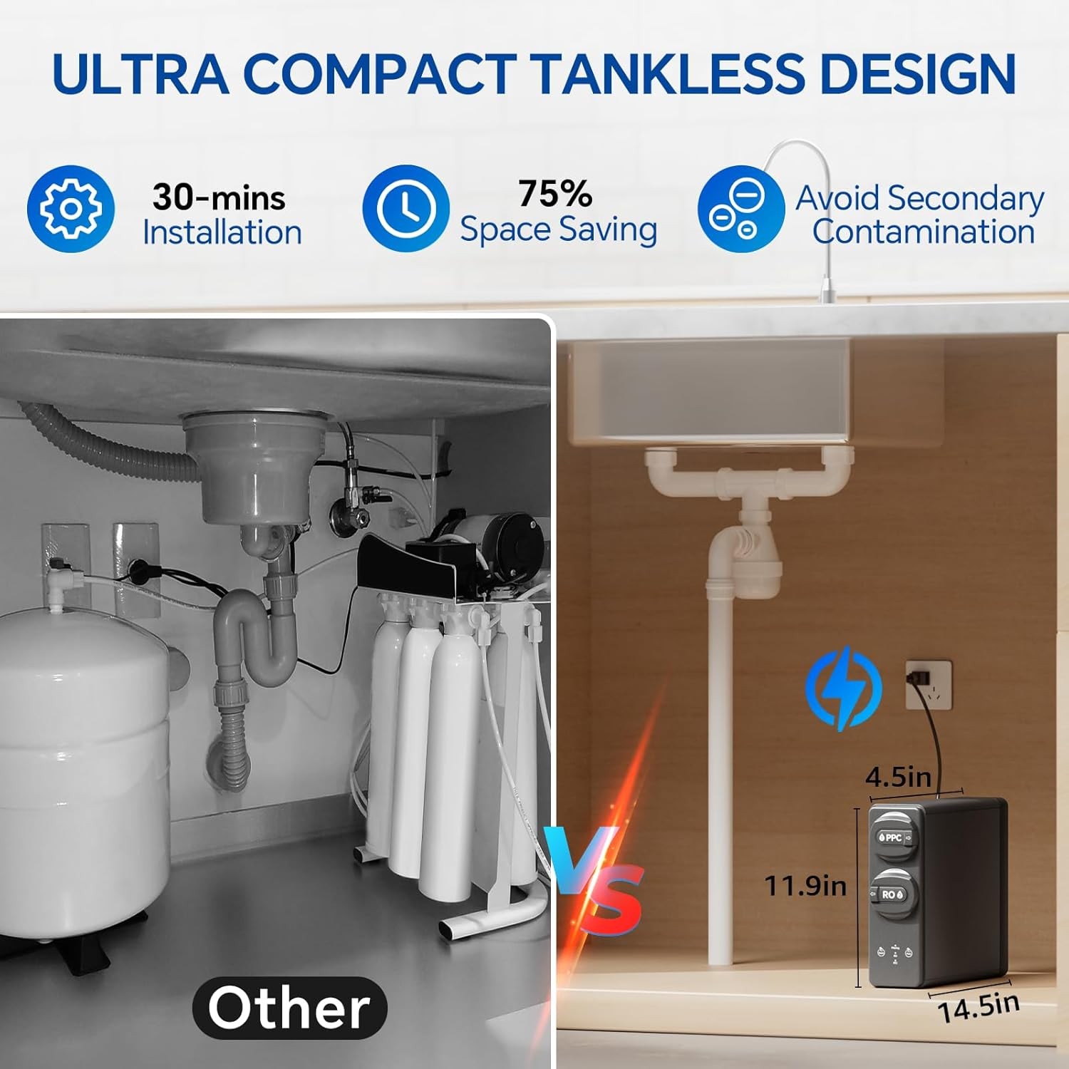 Stokk 8-Stage Tankless Reverse Osmosis Water Filter System 600 GPD Under Sink Gr