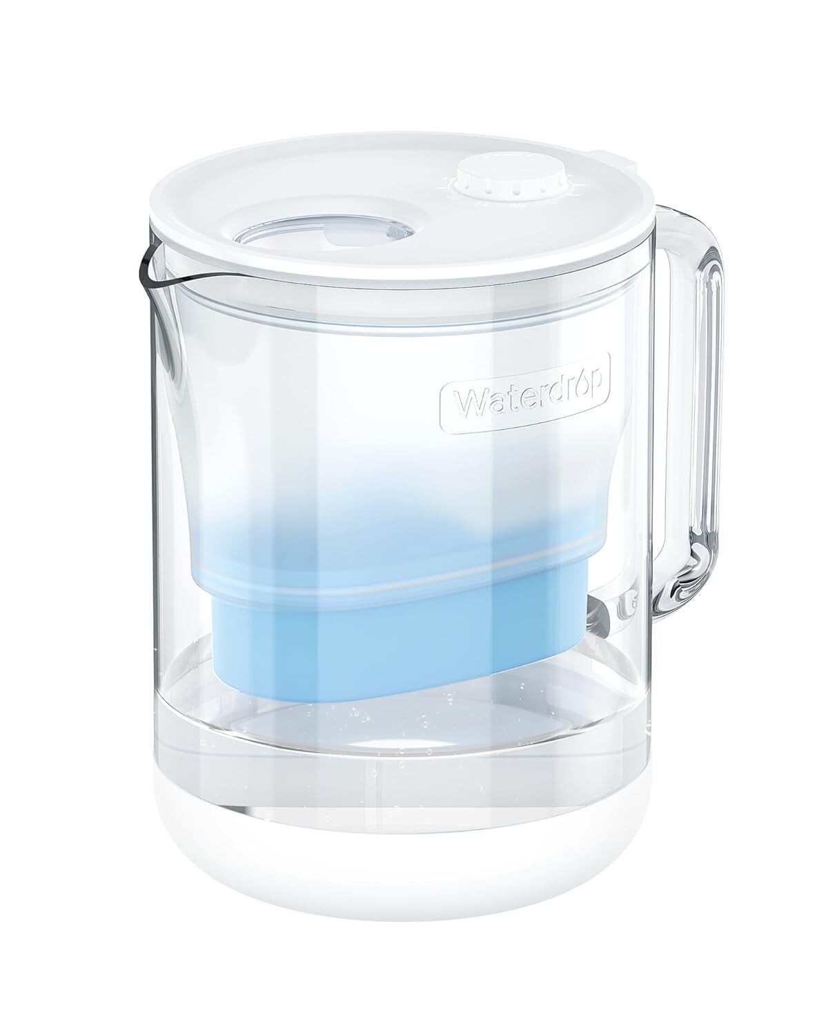 [Alkaline] Waterdrop Glass Alkaline Water Filter Pitcher with 1 Filter, Clear