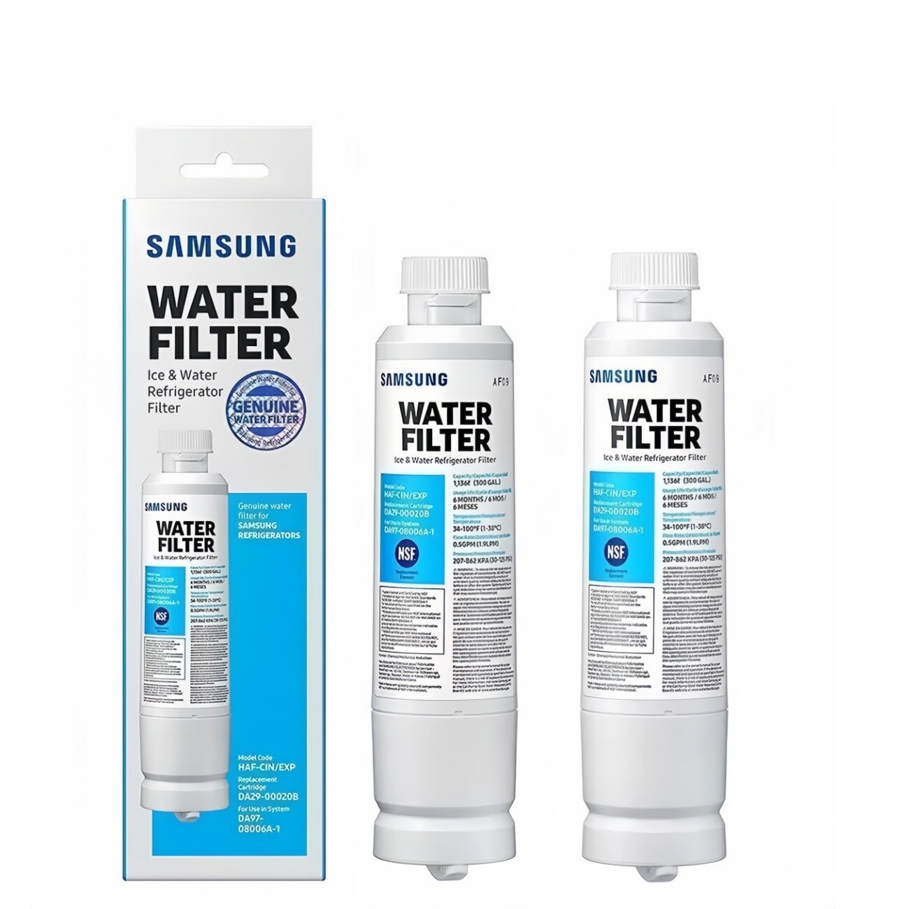 NEW 2 PACK NSF Genuine Samsung DA29-00020B HAF-CIN/EXP Refrigerator Water Filter