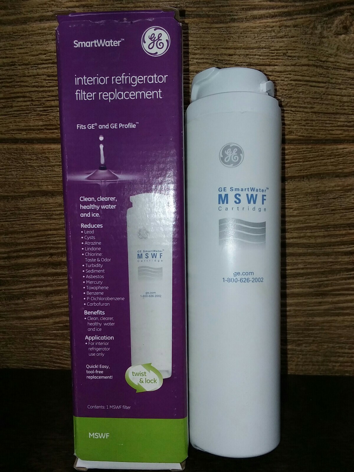 Open box GE MSWF Smart Water Refrigerator Water Filter Replacement Cartridge