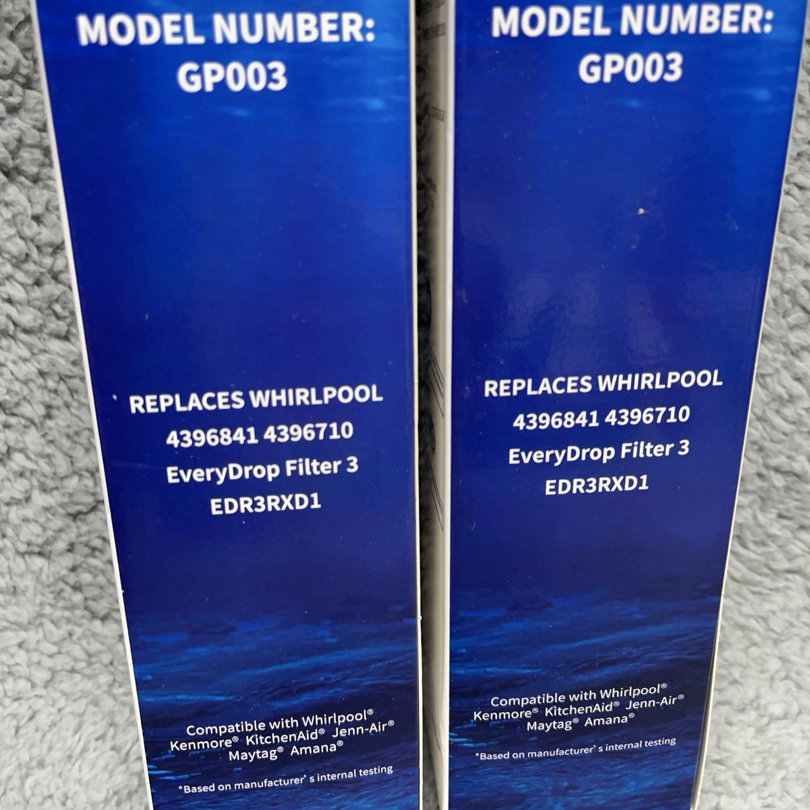 2 Glacial Pure Replacemnt Refrigerator Filter GP003 4396841 4396710 EDR3RXD1 NEW