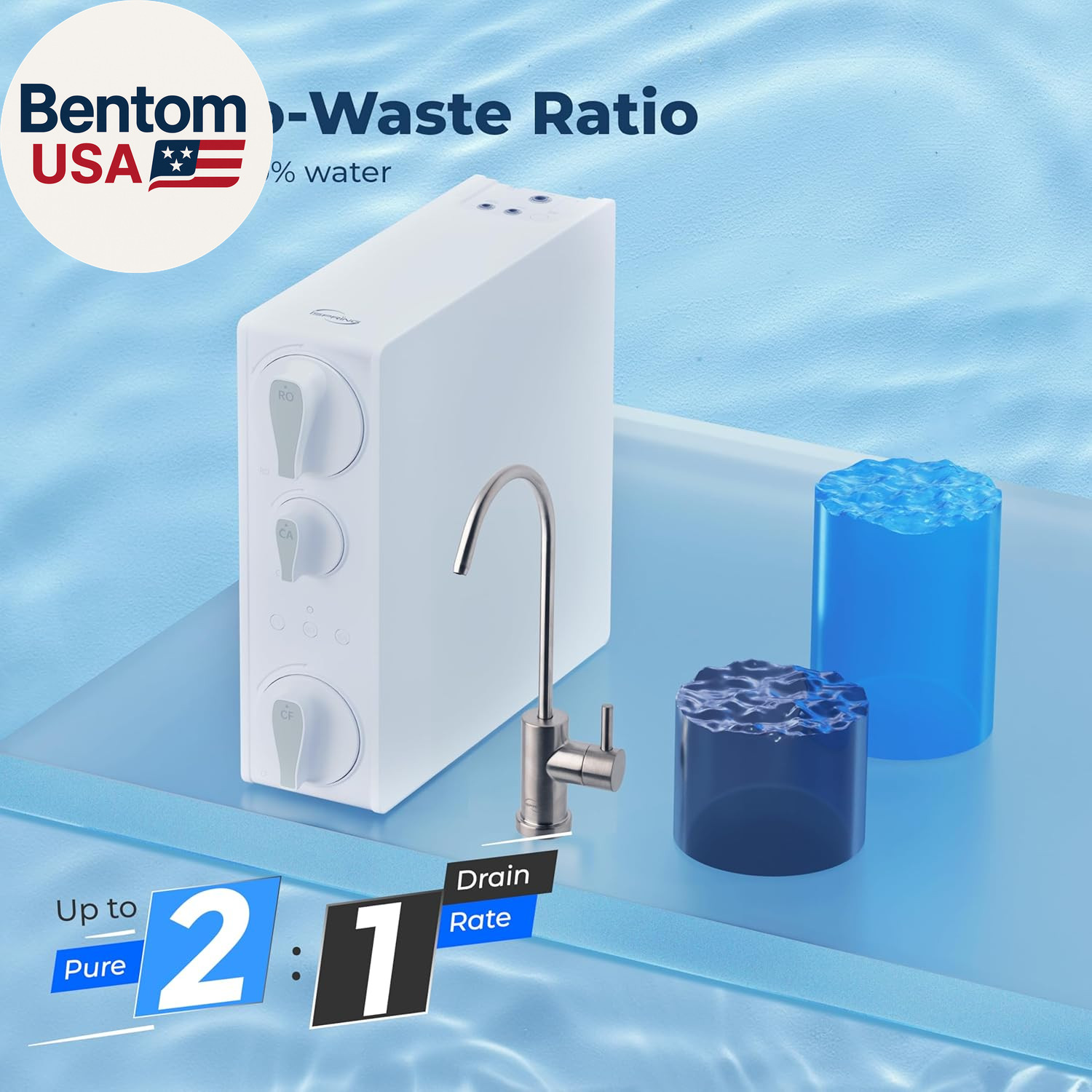 RO500AK-BN Reverse Osmosis Water Filter, NSF 58 Certified, 500 GPD Tankless unde