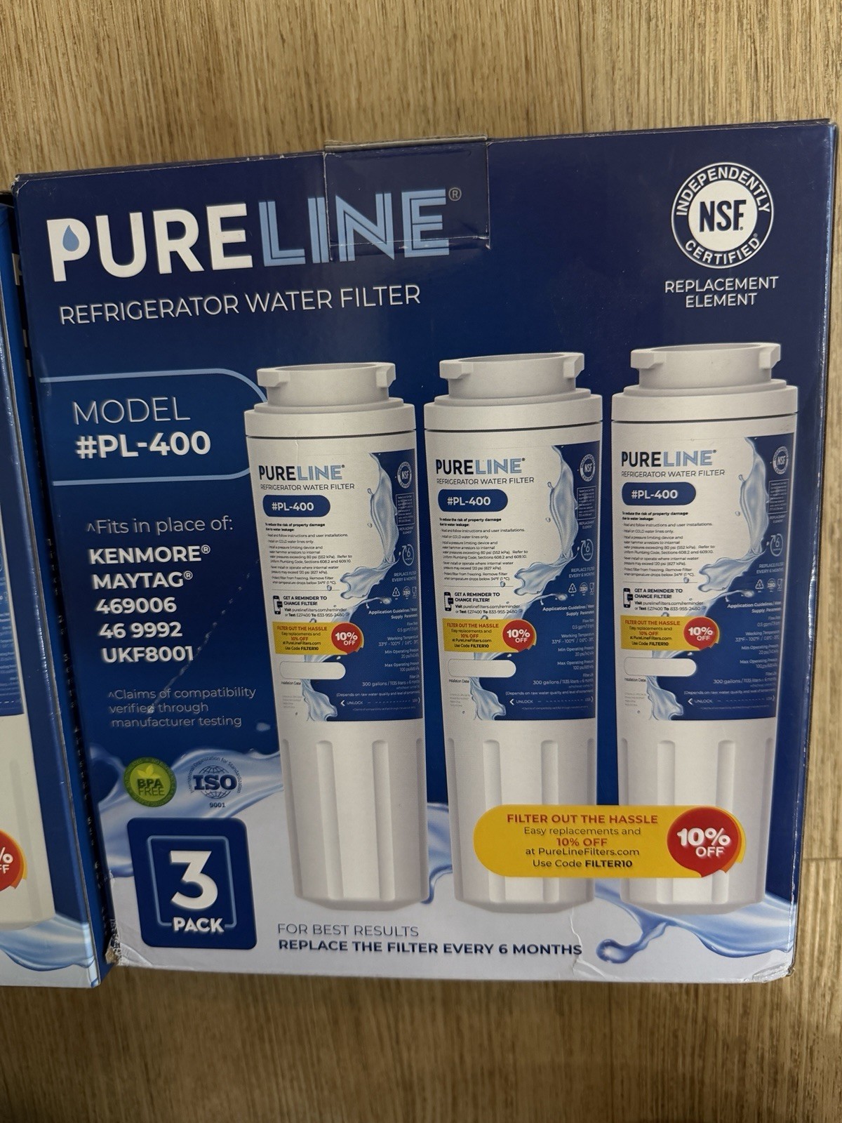 New 2 Pack PureLine Refrigerator Water Filter Model PL-400 See Description