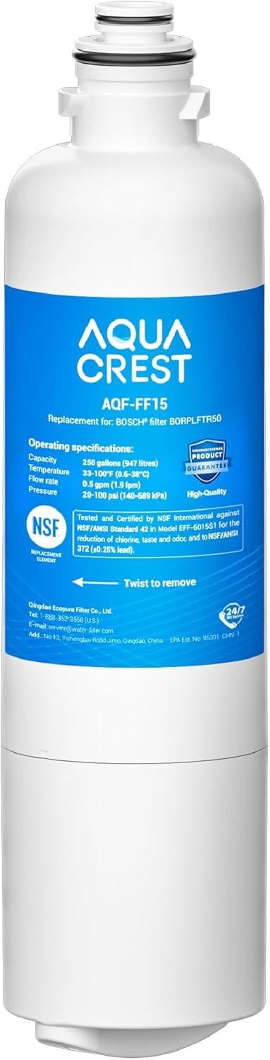 AQUA CREST Refrigerator Water Filters Replacement for Bosch® UltraClarity®, (3)