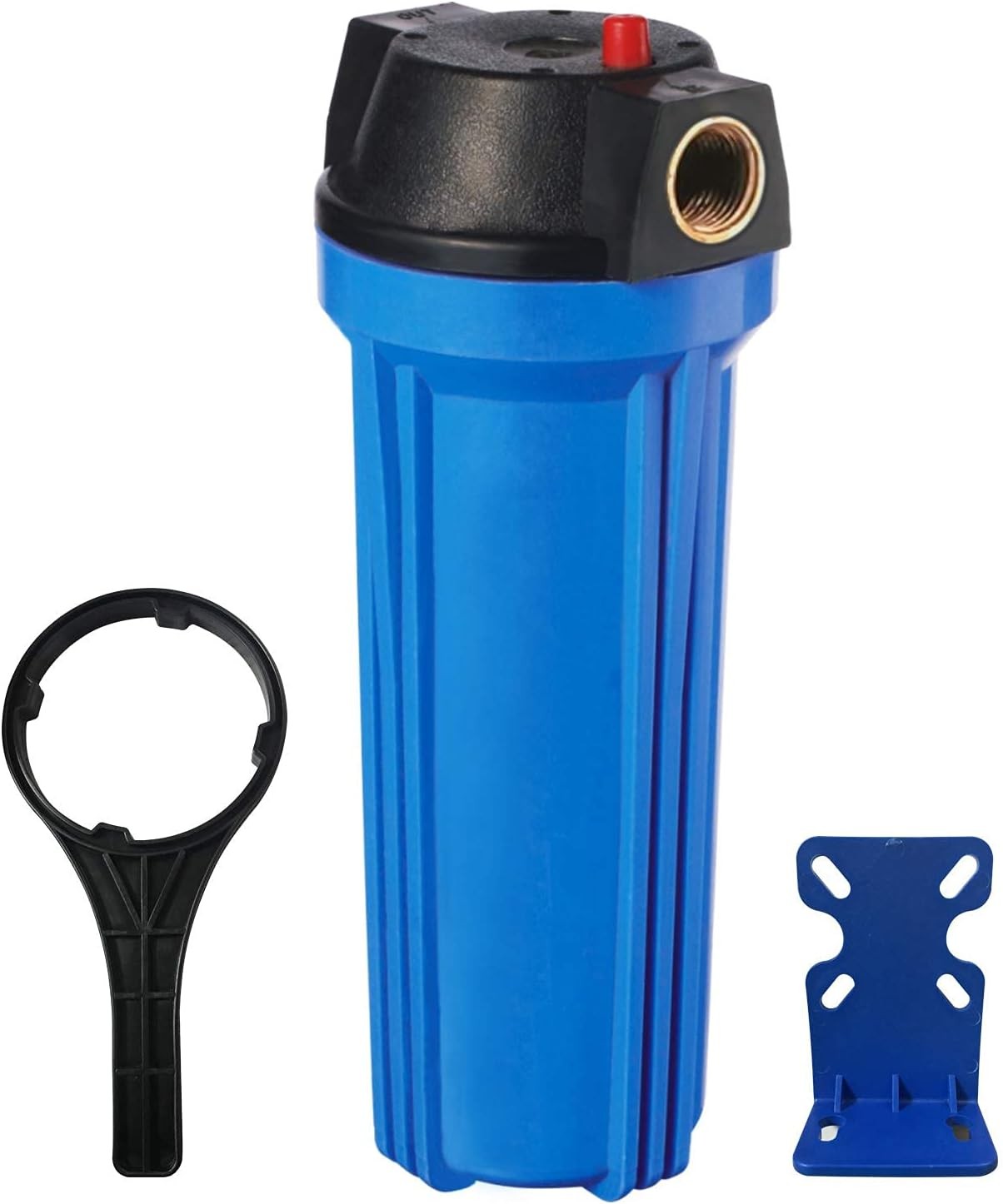 10-Inch Whole House Slim Water Filter Housing for 2.5″x10″Filter – 3/4″NPTBrass