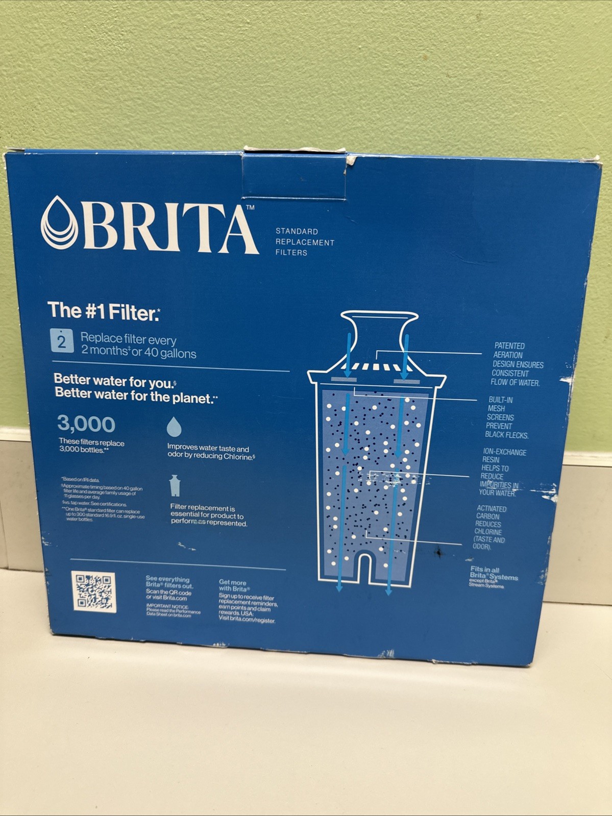 Brita 987554 Pitcher Replacement Filters Value Pack of 8 Individually Sealed