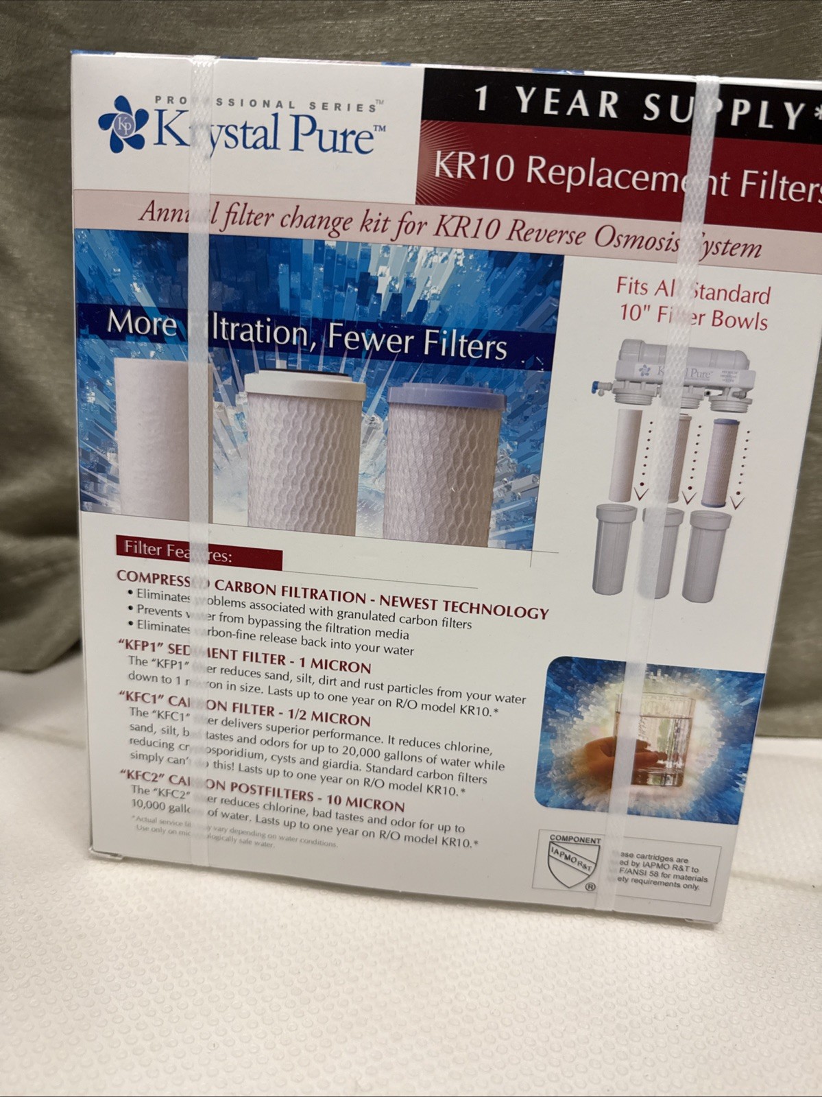 Krystal Pure KR10 Reverse Osmosis Replacement Filters Set 1 Year supply