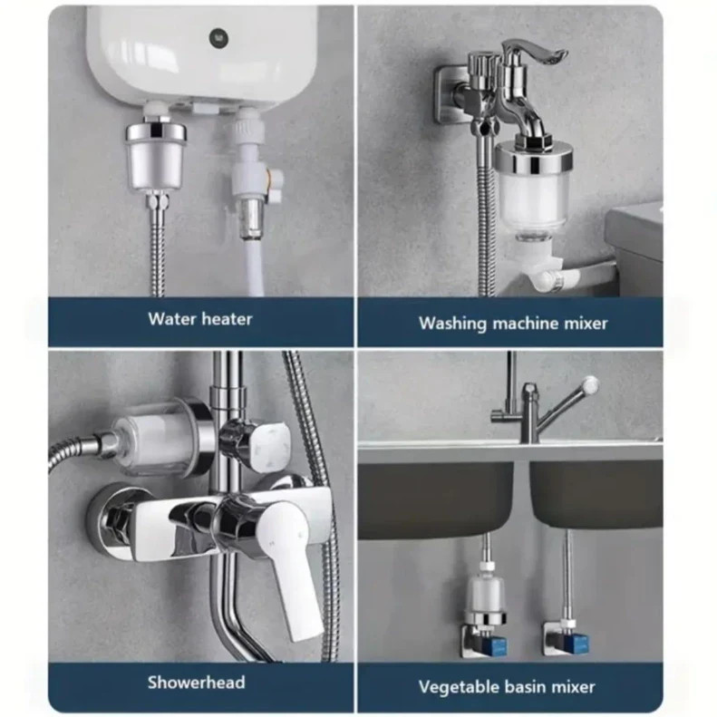 Household Water Purifier ABS Shower Pre-Filter for Chlorine Removal Bathroom Wat