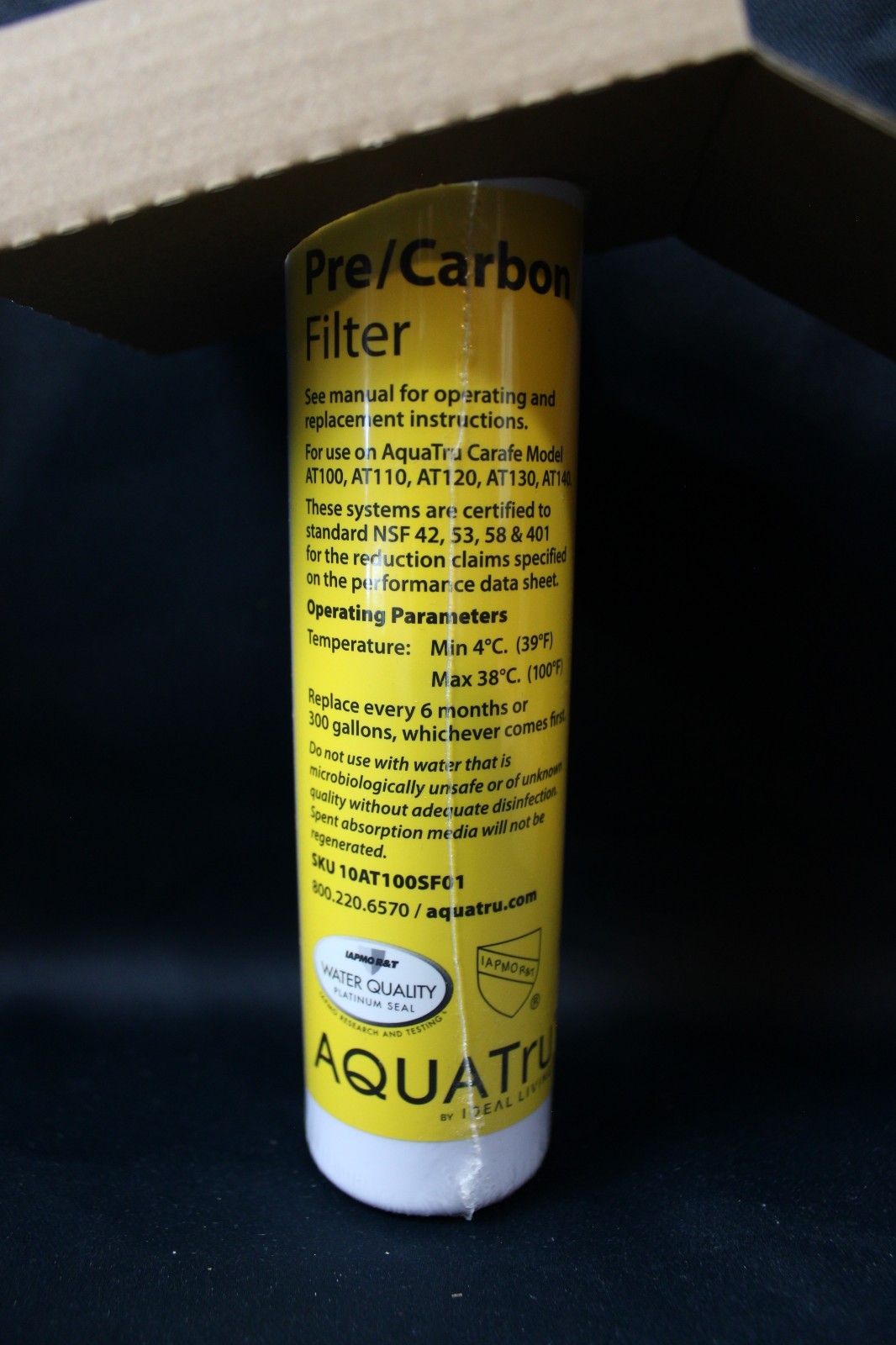 New AQUATru Carafe Replacement 2-Stage Pre/Carbon Filter [H3]