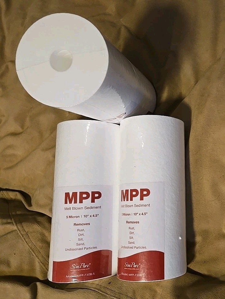 3x Sim Pure MPP-F10B-5 Home Water Filters – 5 Micron