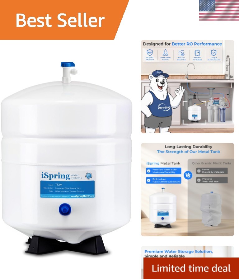 Durable 4 Gallon Metal Pressurized Water Tank – NSF Certified & Reliable