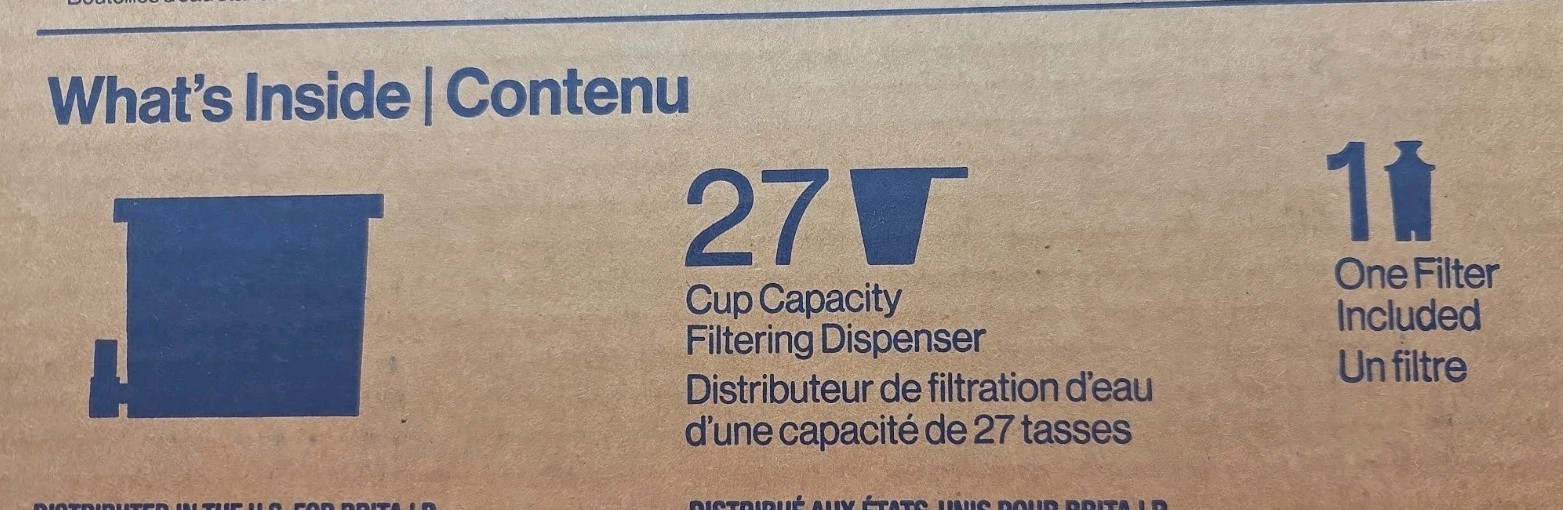 Brita UltraMax 27 Cup Large Water Filter Dispenser Fridge Purifier White/Gray