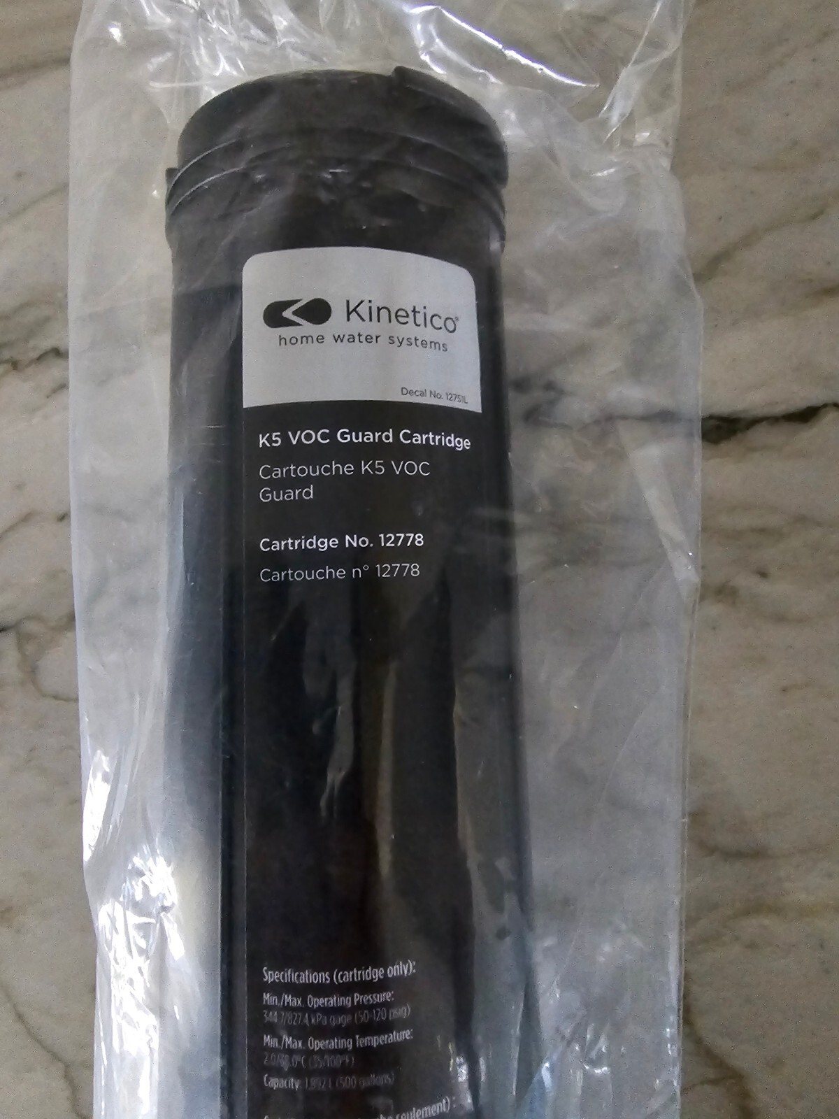 Kinetico 12778 K5 VOC Guard Cartridge Water Filter Silver