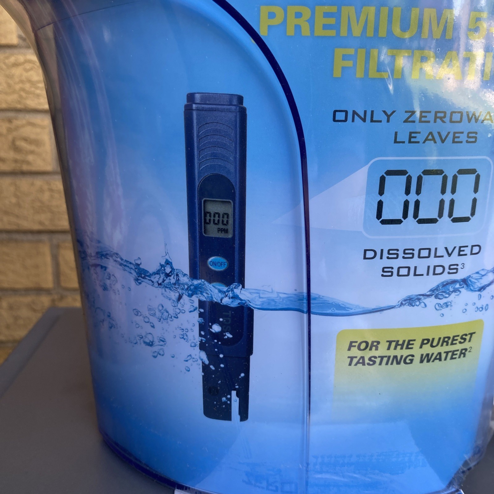 Zero Water Pitcher 10 Cup 5 Stage Advanced Filtration Water Quality Meter New
