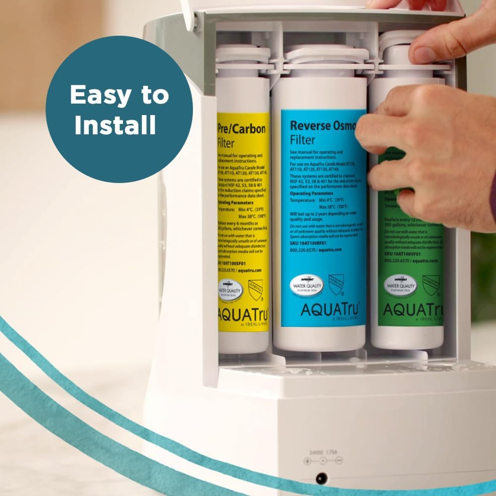 Aquatru Carafe AT100 Reverse Osmosis Filter | Reduces Arsenic, Lead, Parasitic C
