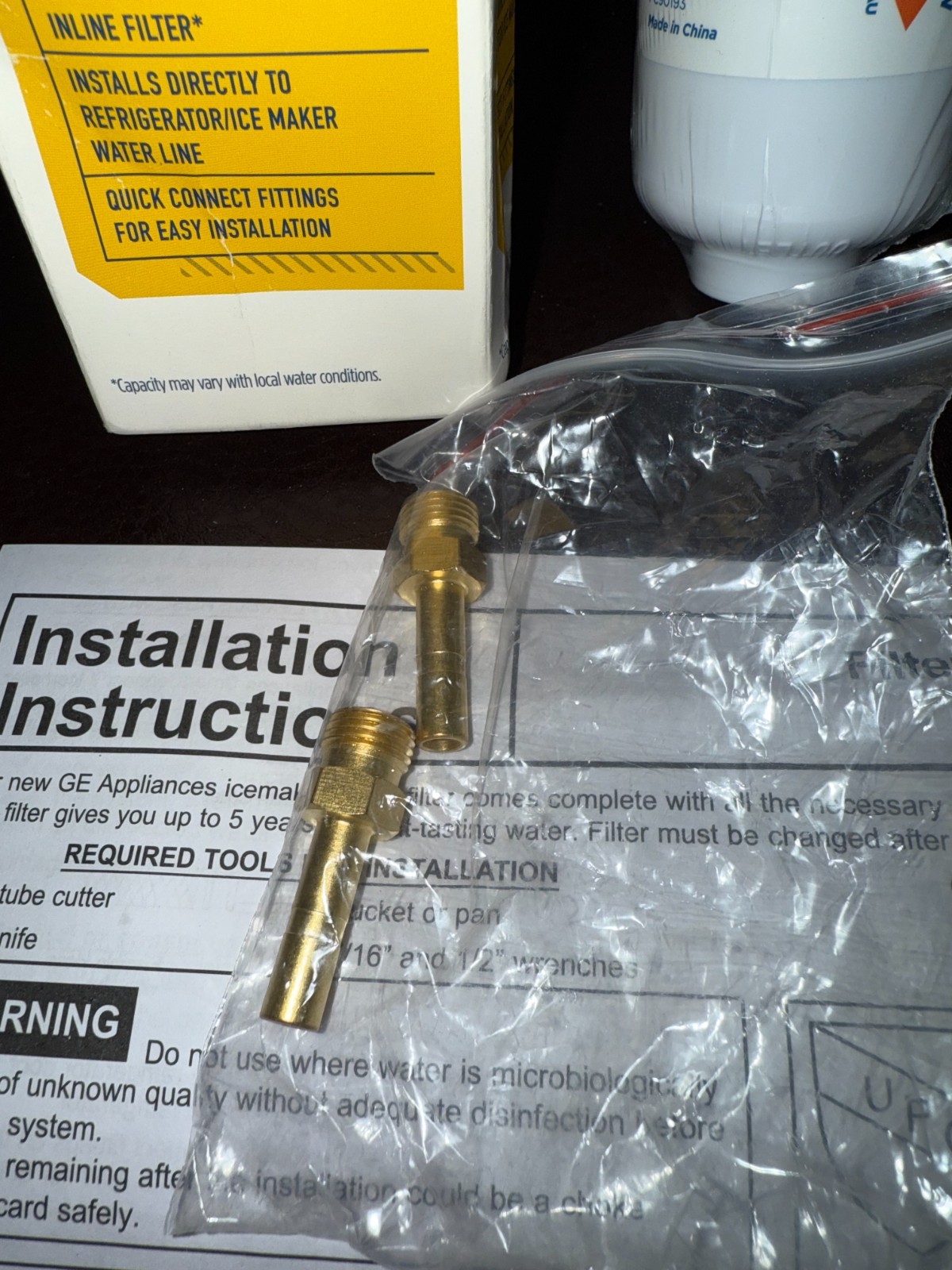 GE Appliances GXRTLL 5-Year Inline Water Filtration Fridge/Ice Maker OB NEW