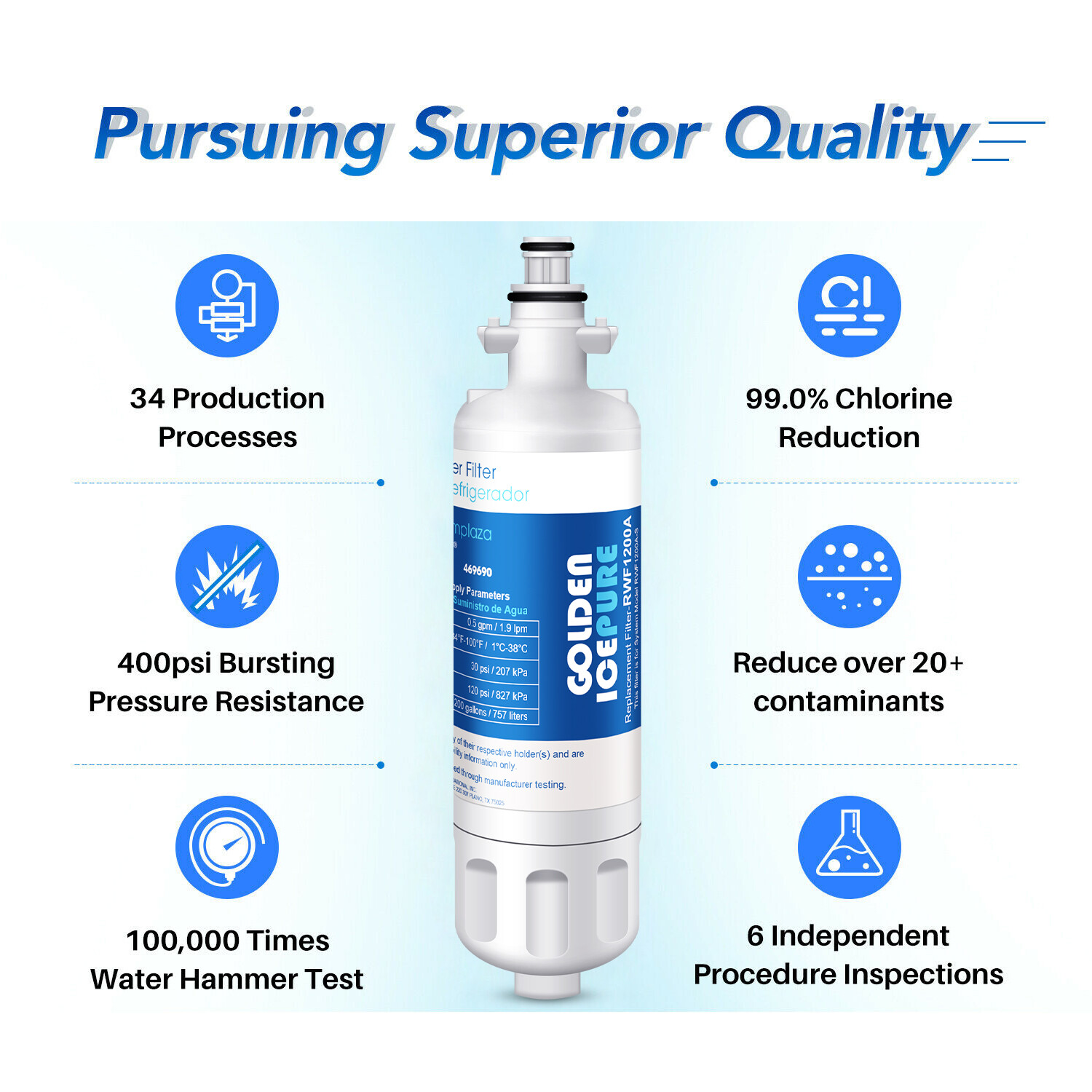 4PACK Fit For LG LT700P ADQ36006101 kenmore 469690 rwf1200A Water Filter