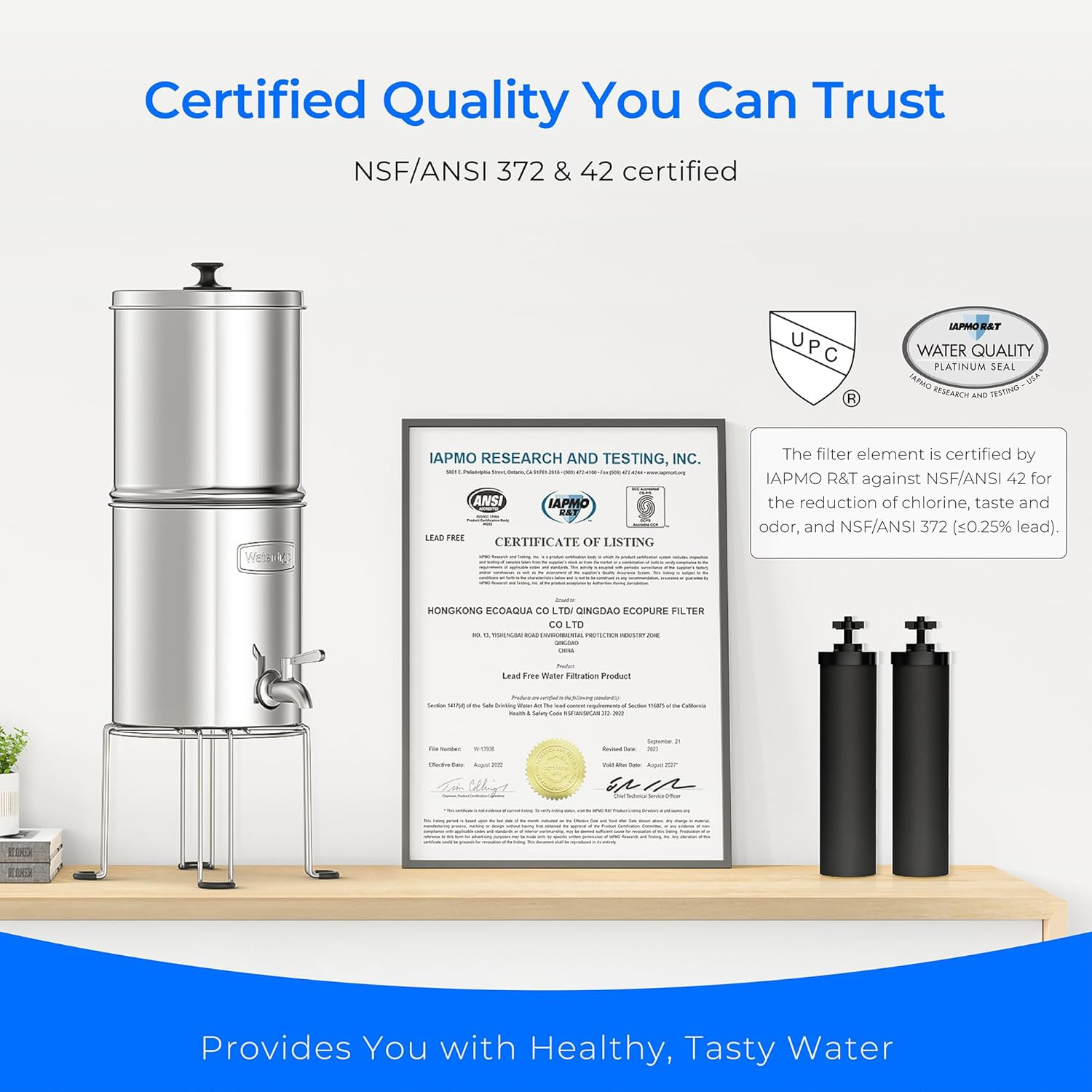 Upgrade Gravity-Fed Water Filter System, with Silver Ions Enhanced Filtration, R
