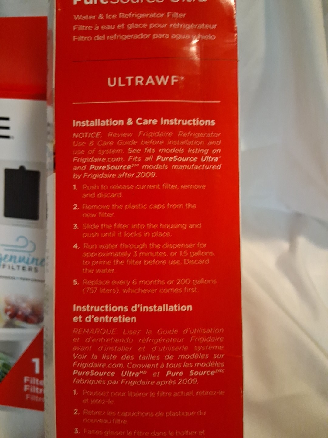 Frigidaire Water and Air Filter Combo Pack (ULTRAWF & PAULTRA2) #33