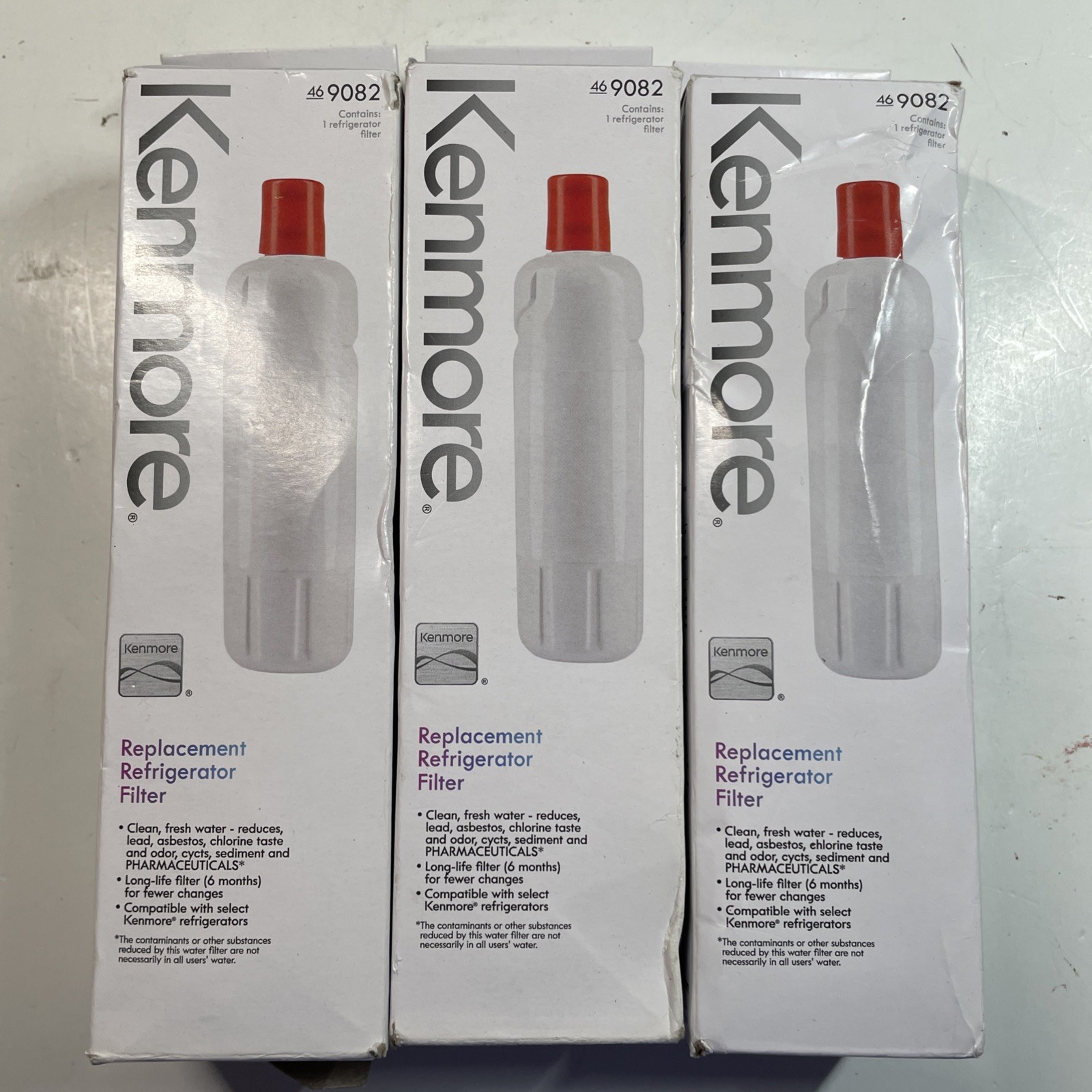 3 Pack Genuine Kenmore 9082 Replacement Refrigerator Water Filter 469082 9903