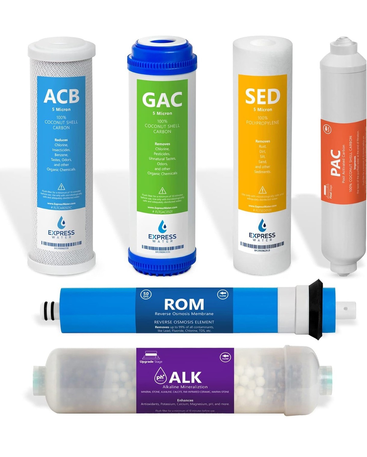 Express Water – 6 Months Alkaline Reverse Osmosis System Replacement Filter Set