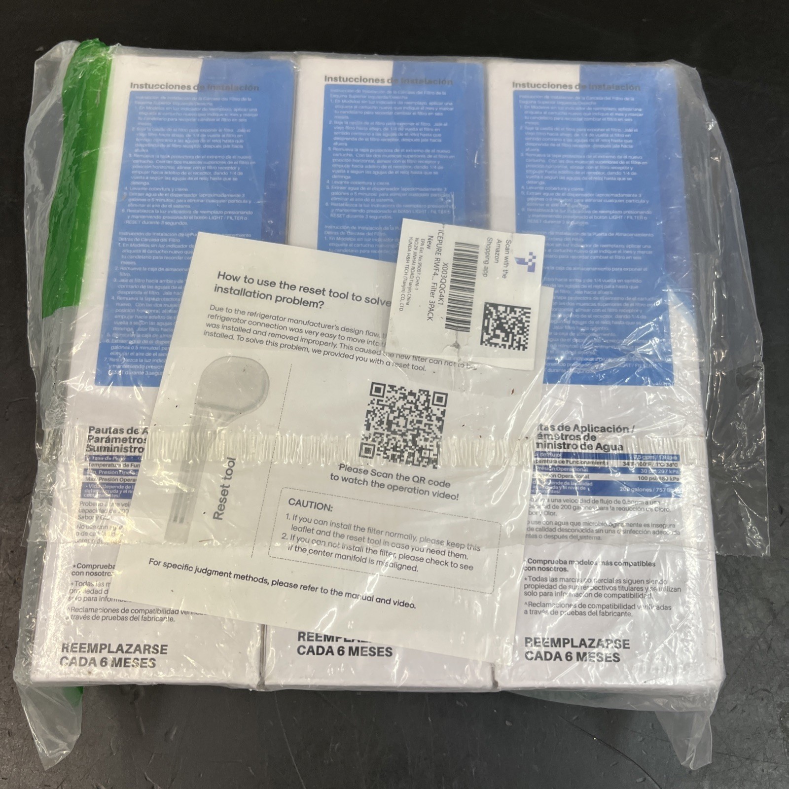 4 Pack Of IcePure Refrigerator Water Filters RWF4700AC