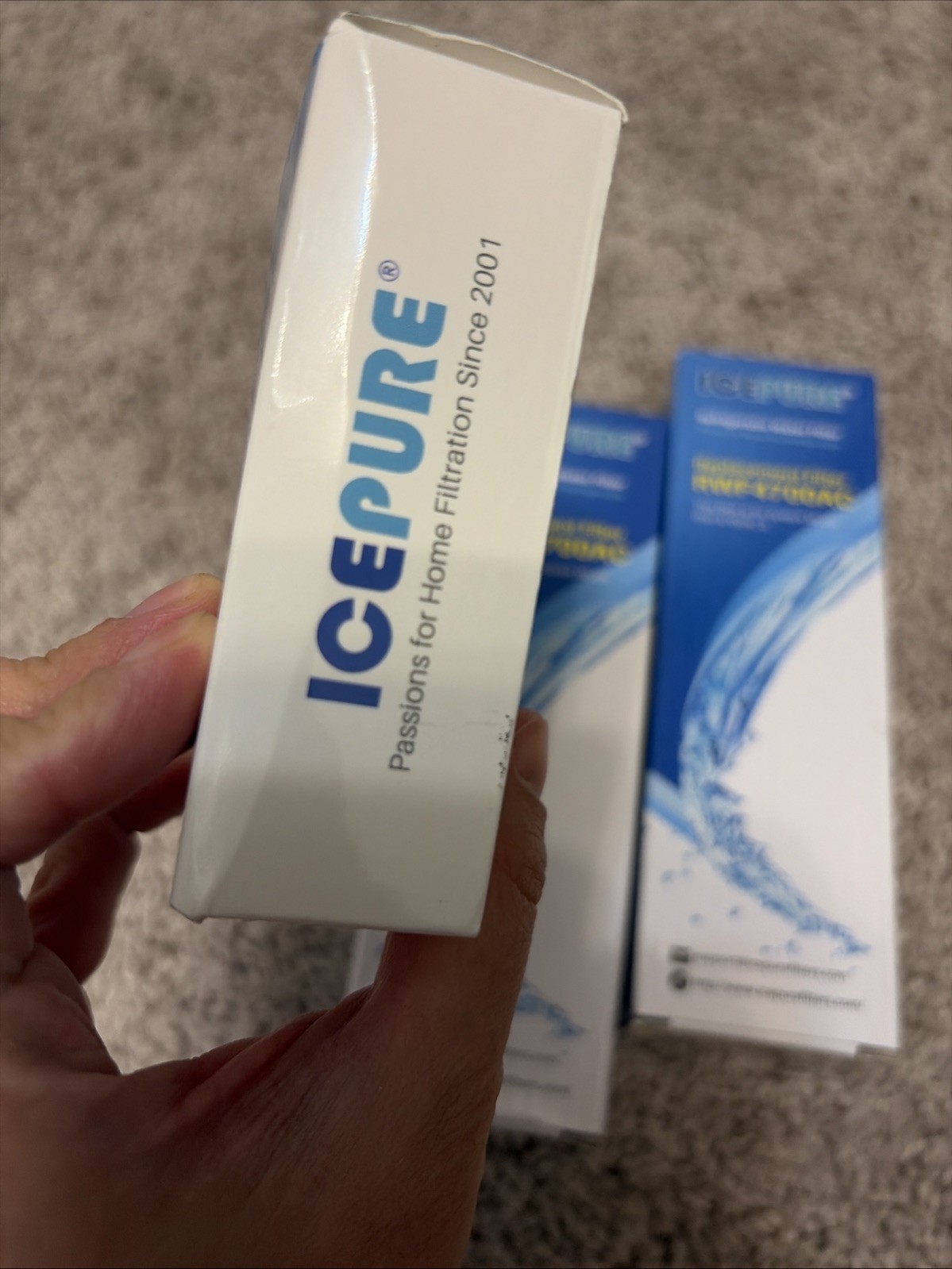 2x ICEPURE Refrigerator Water Filter RWF4700AC & 3 Pack AF004 Air Filter Kit
