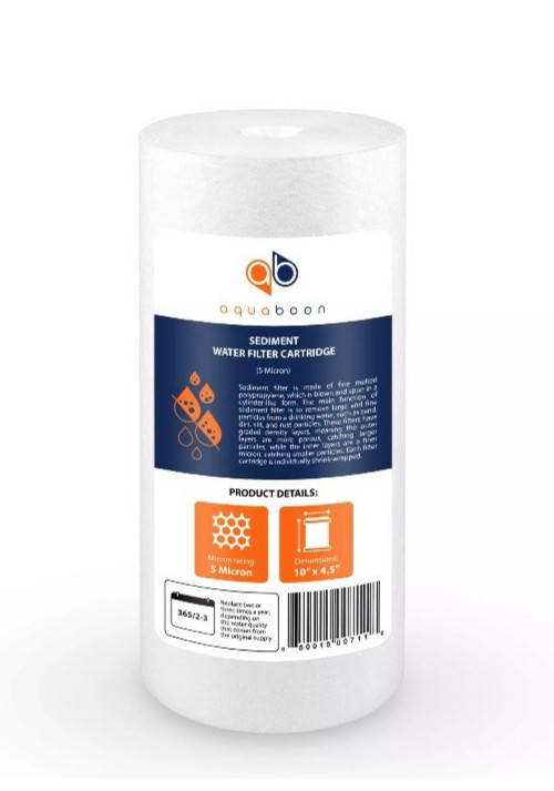 Aquaboon Sediment Water Filter Cartridge Whole House Big Blue 5 Micron 10″x4.5″