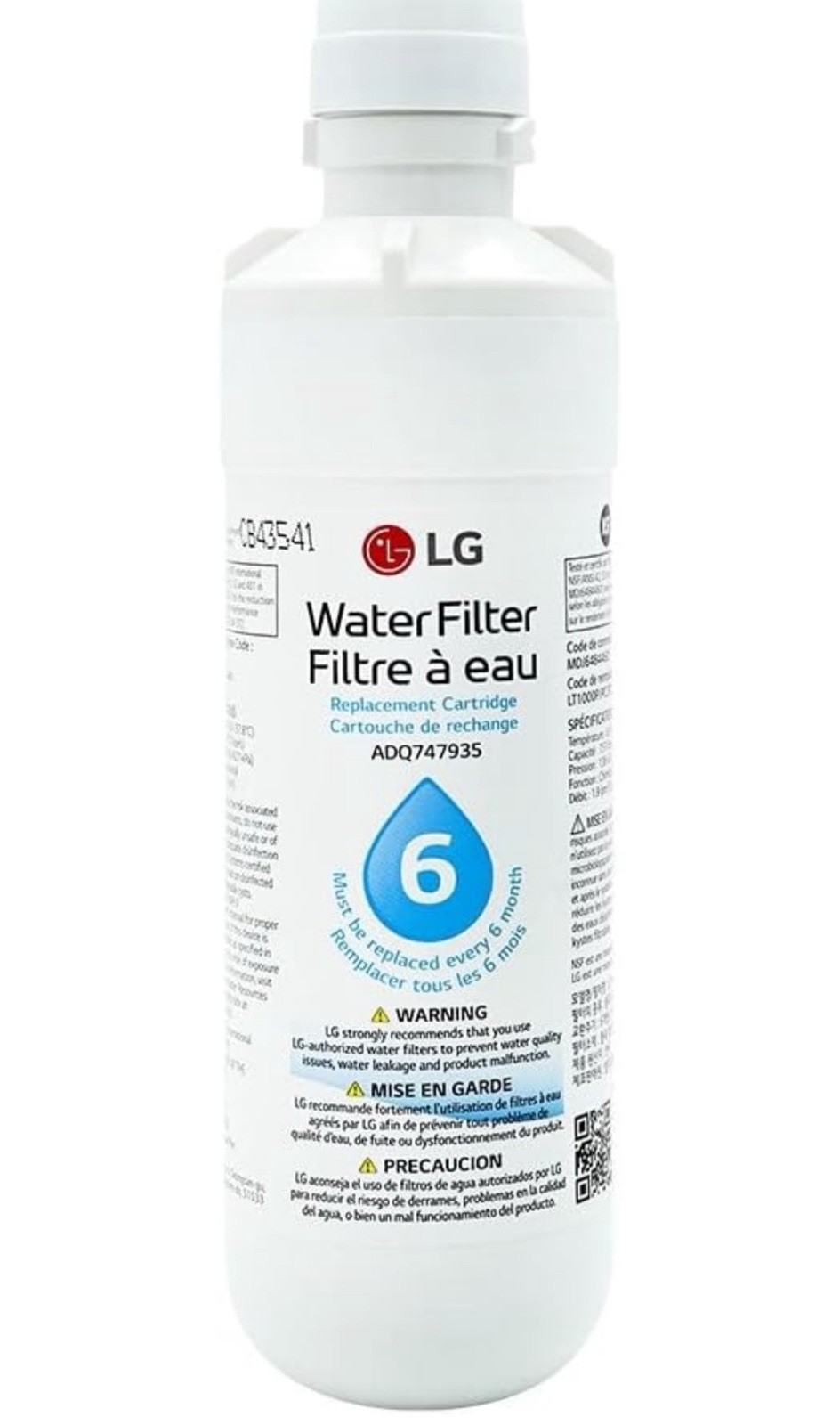 Genuine LG LT1000P 6Month /200Gal Capacity Replacement Refrigerator Water Filter