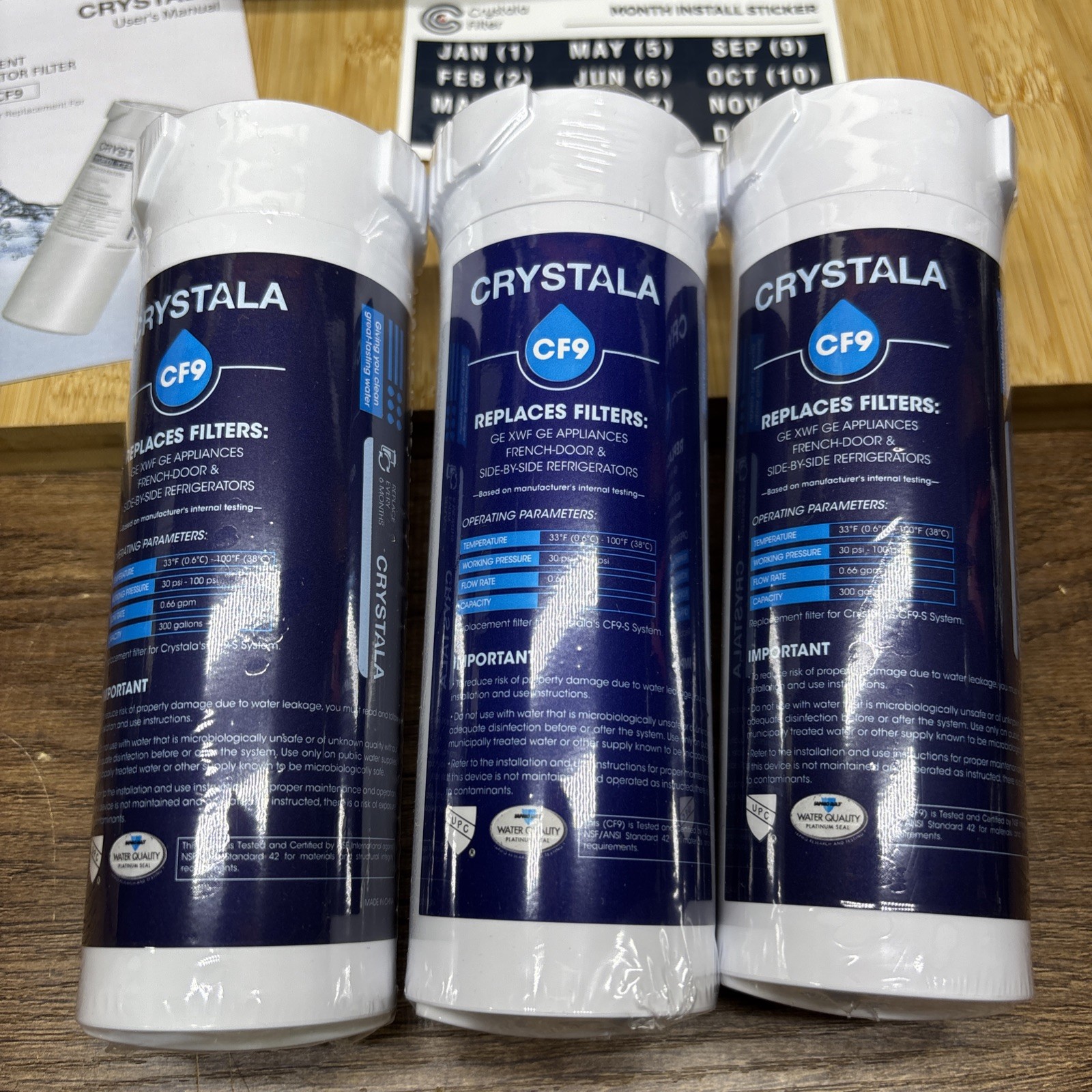XWF Replacement for GE XWF Refrigerator Water Filter Pack of 3 New Factory Seal