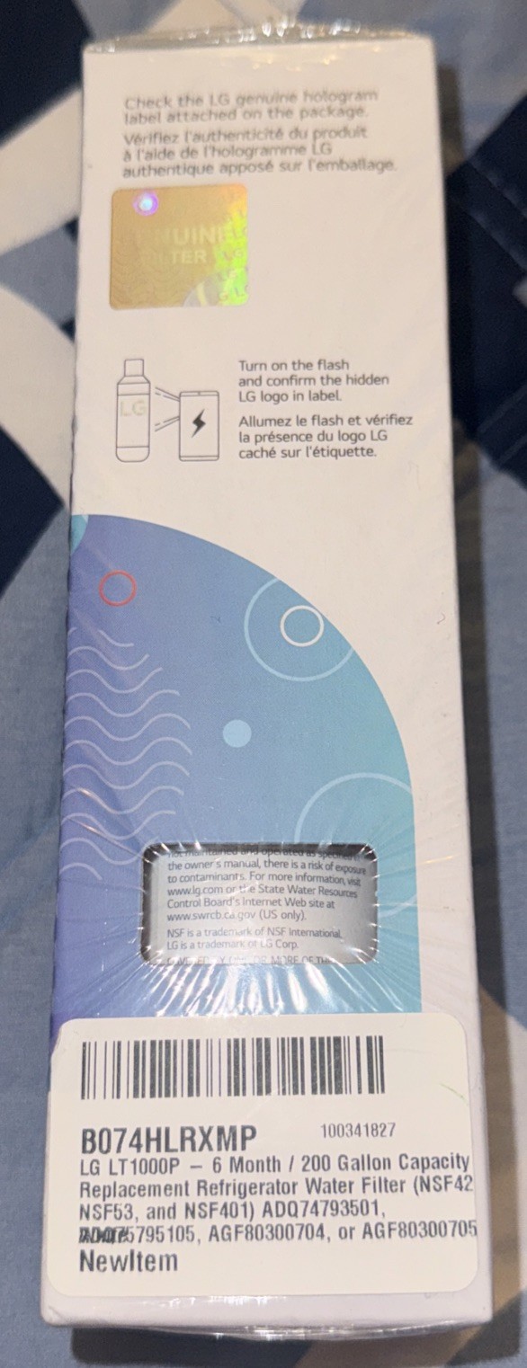 Genuine LG Water Filter Replacement Cartridge LT1000P/PC/PCS – Sealed