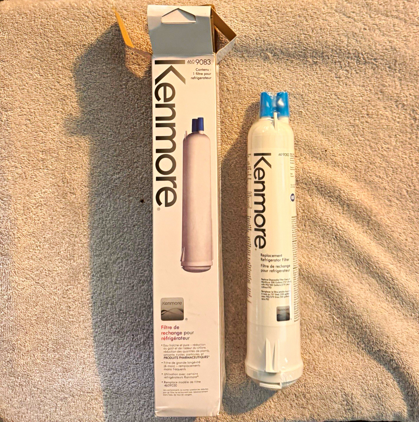 Kenmore 9083 Refrigerator Water Filter Carbon Chlorine 200 Gal White/Blue