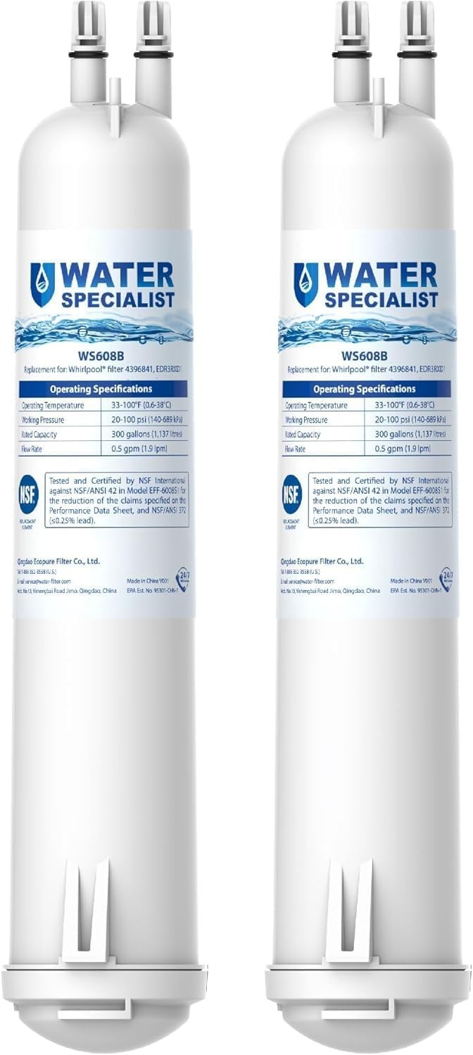 Fast-Flow NSF Certified Refrigerator Water Filters, 2 Count for Superior Taste