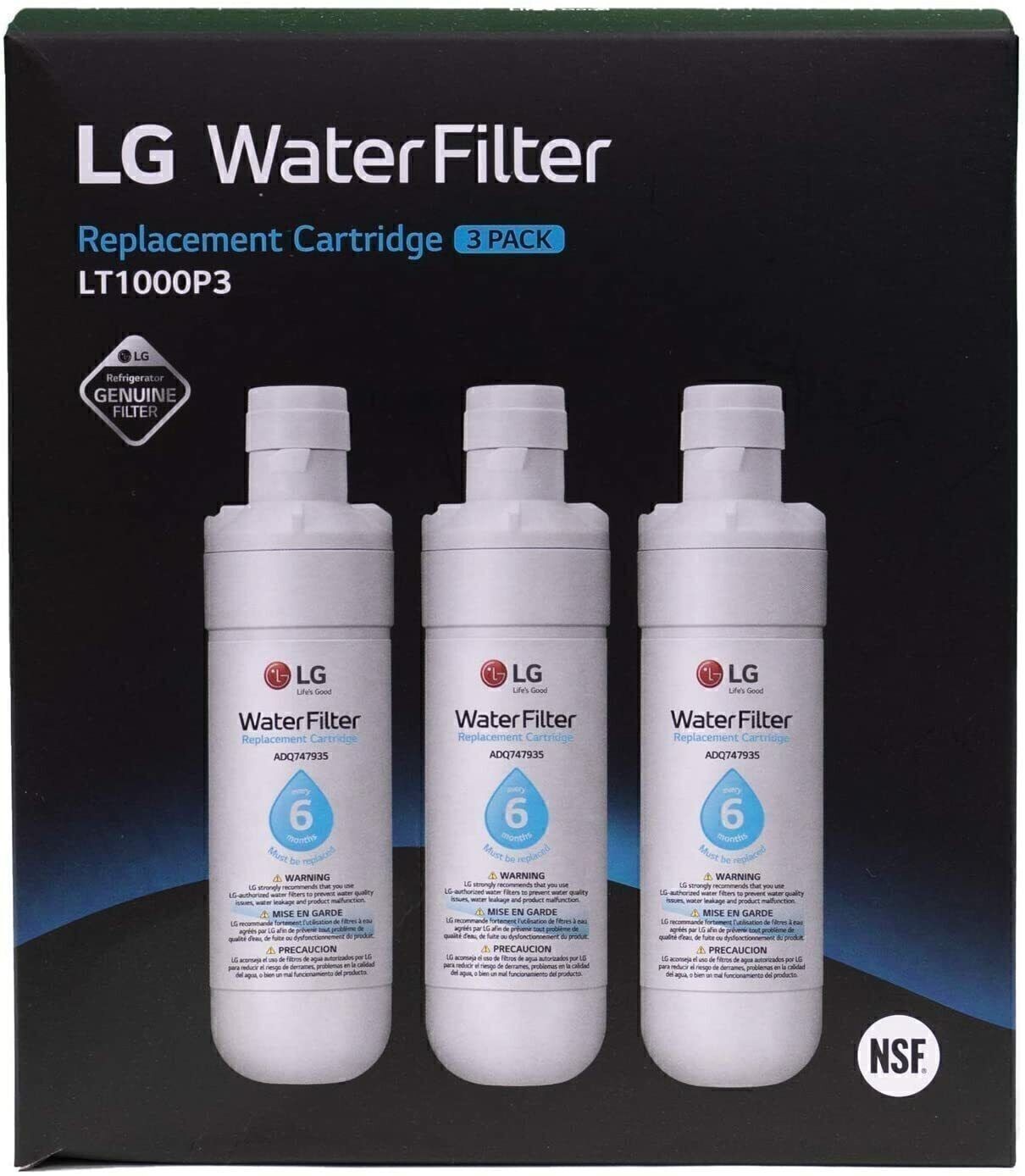 2/4/6Pack LG ADQ747935 Water Refrigerator GF-D706BSL LT1000P Ice Refresh Filter
