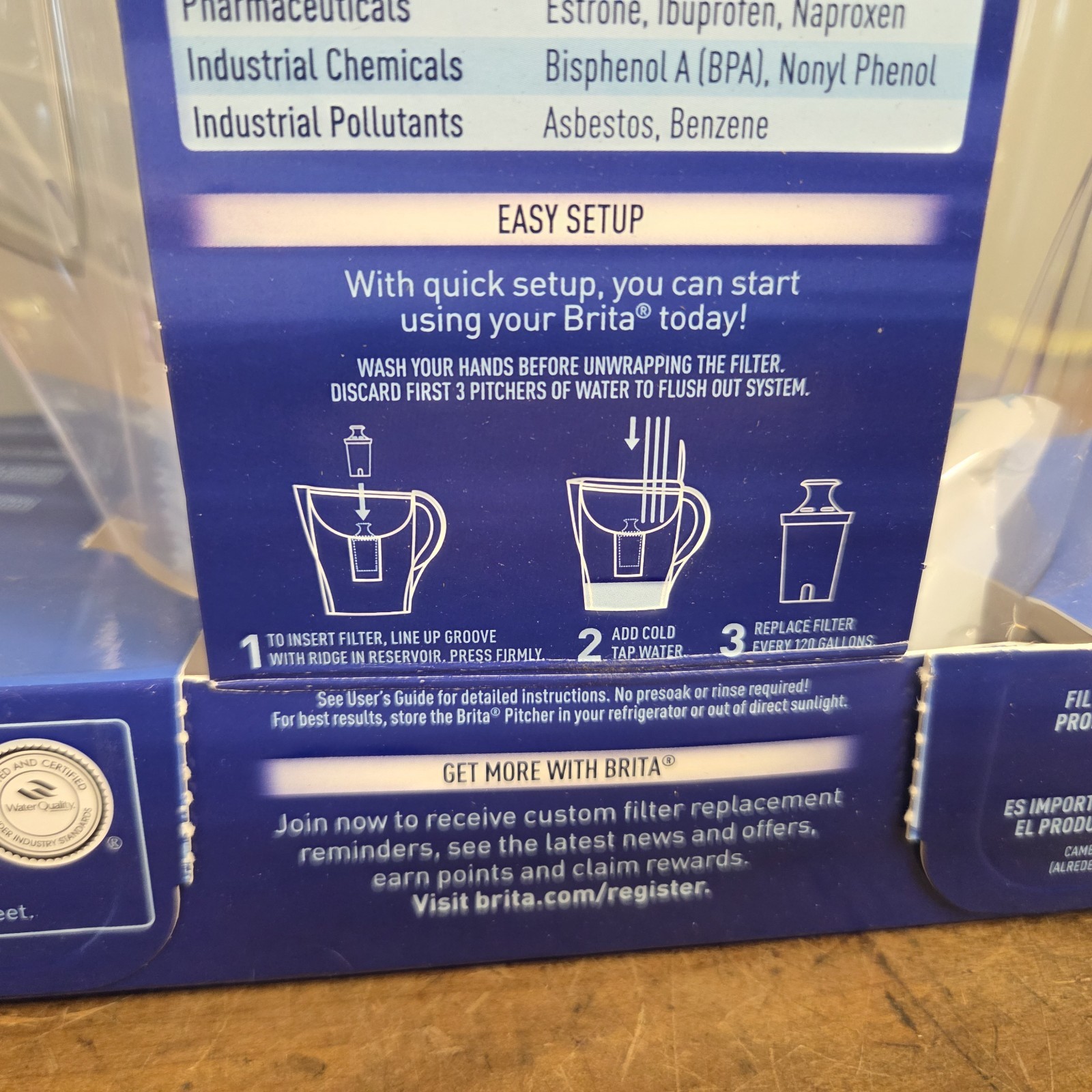 Brita Longlast 10 Cup Water Filter Pitcher Clear Removes Lead Mercury New