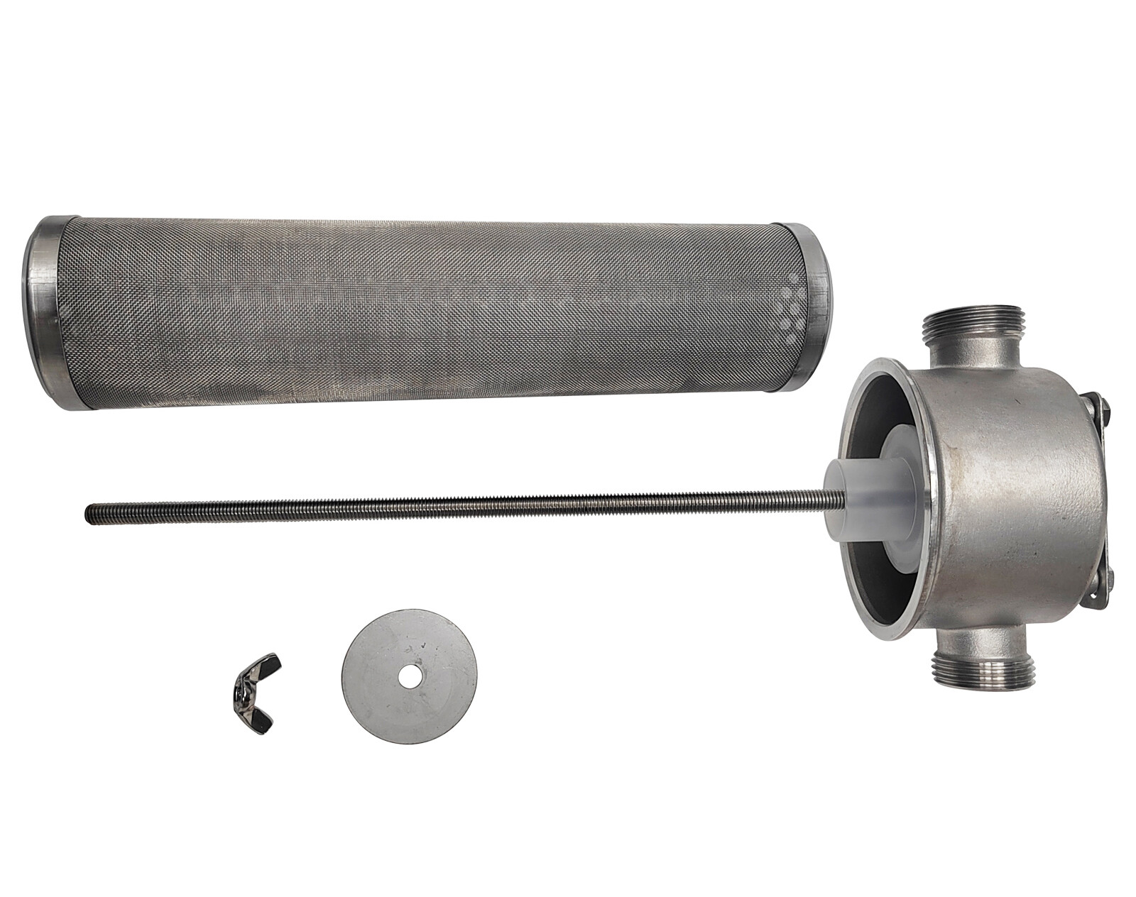 Water Filter 10″L Corrosion-resistant 304 Stainless Steel Filter 1″NPT In/Outlet
