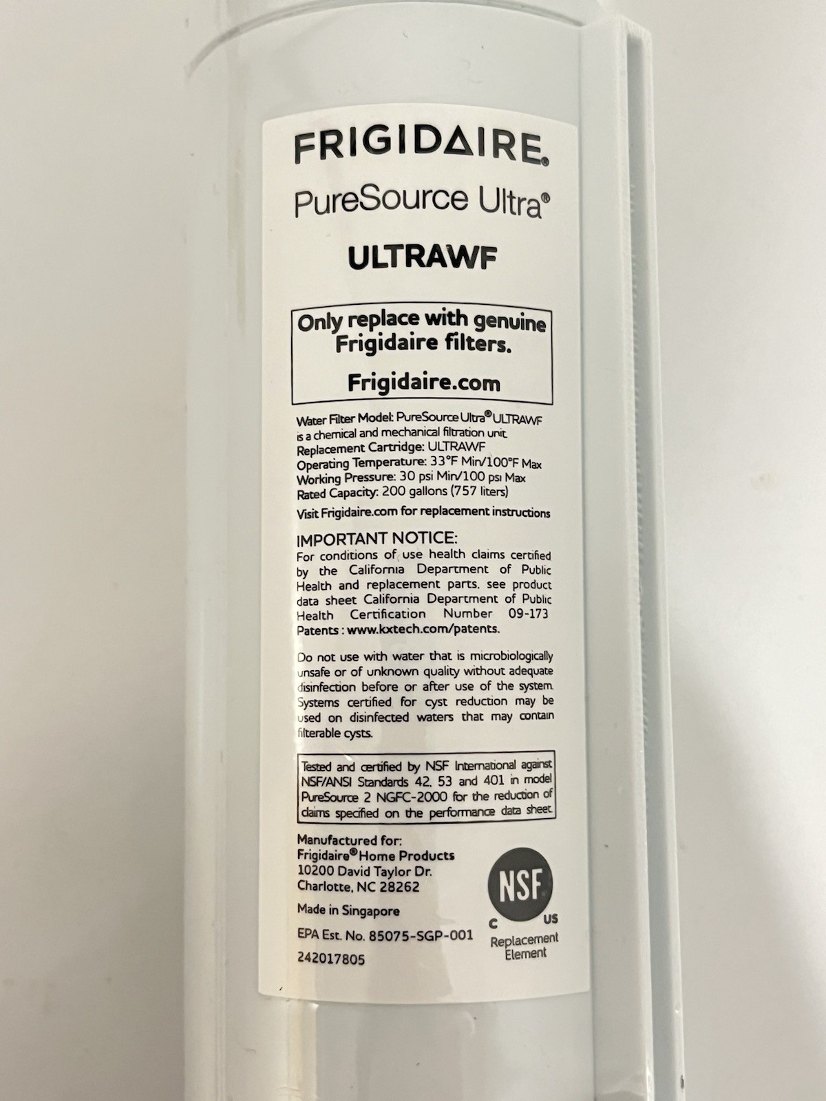 Frigidaire PureSource ULTRAWF Refrigerator Water Filter Brand New without box